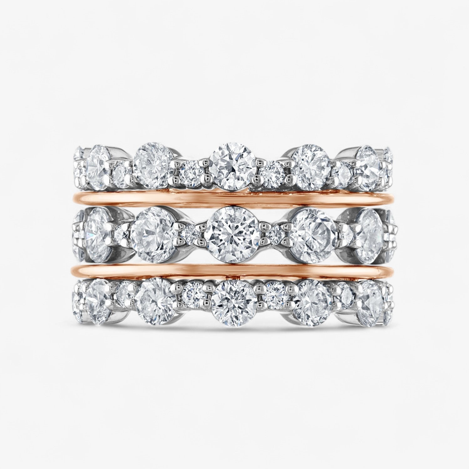 Scalloped Diamond Stack Rings