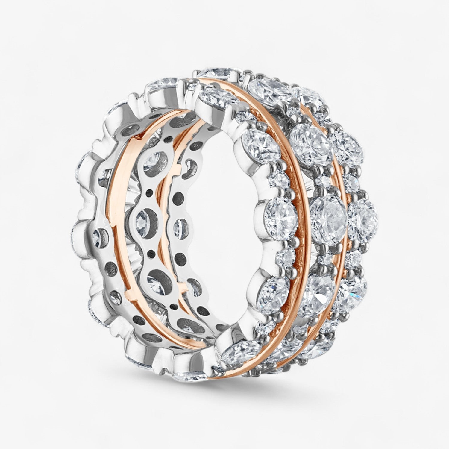 Scalloped Diamond Stack Rings
