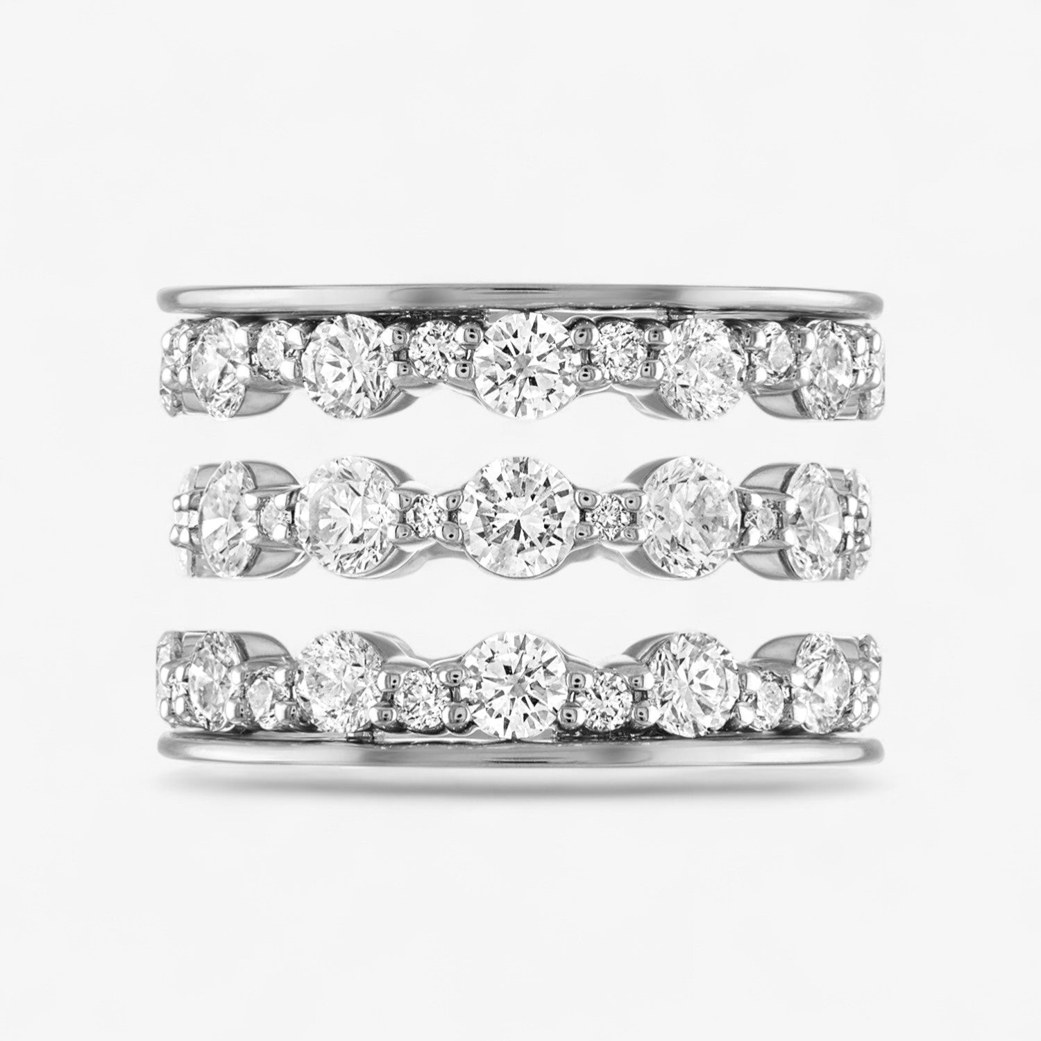 Scalloped Diamond Stack Rings