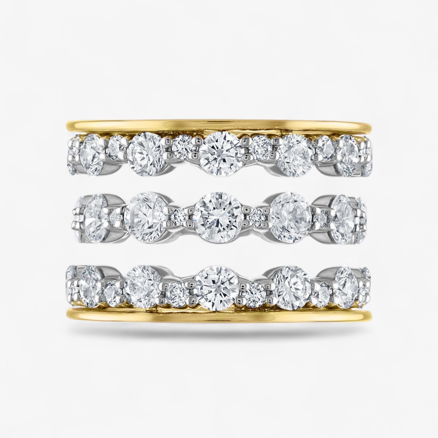Scalloped Diamond Stack Rings