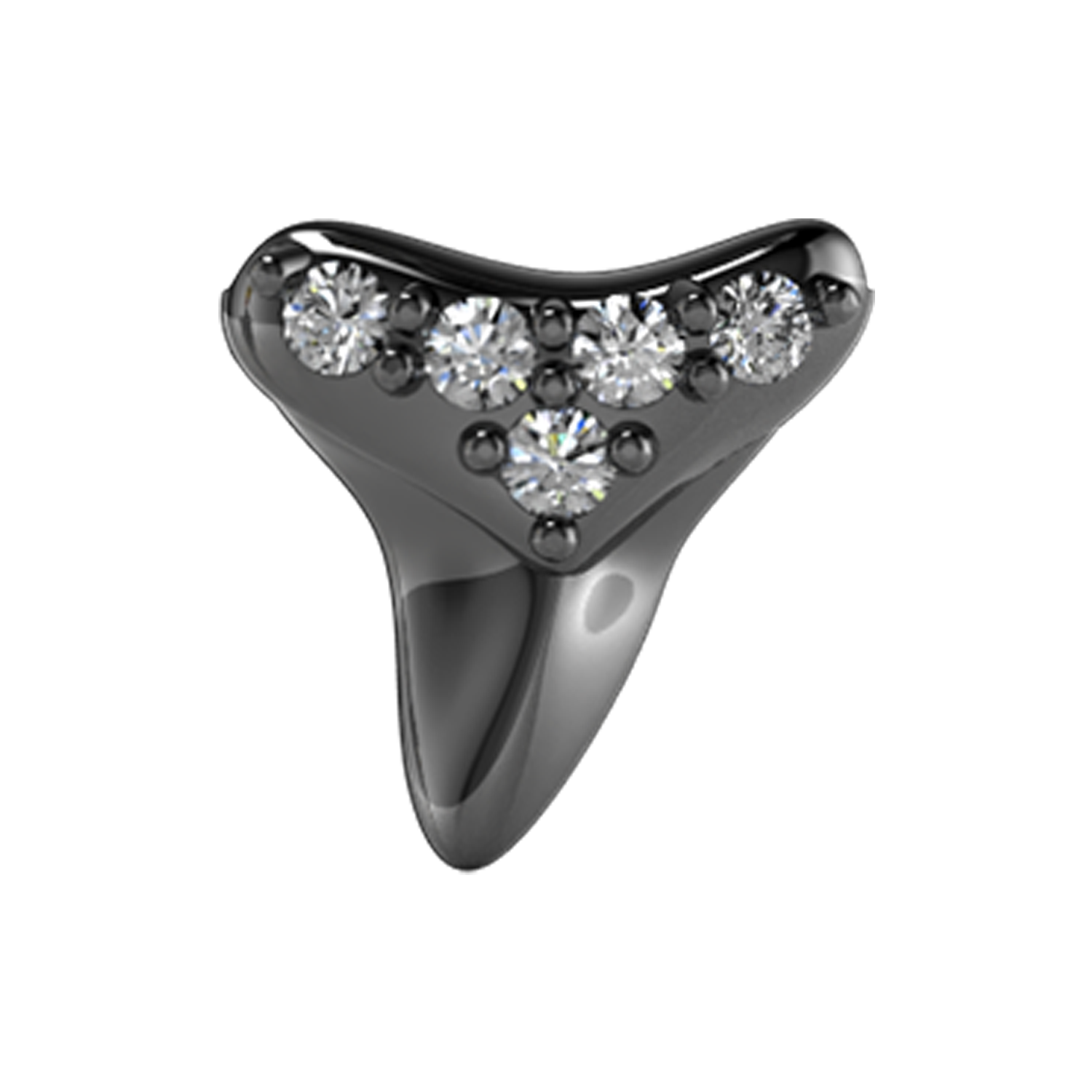 Shark Tooth Slider Charm Black Rhodium