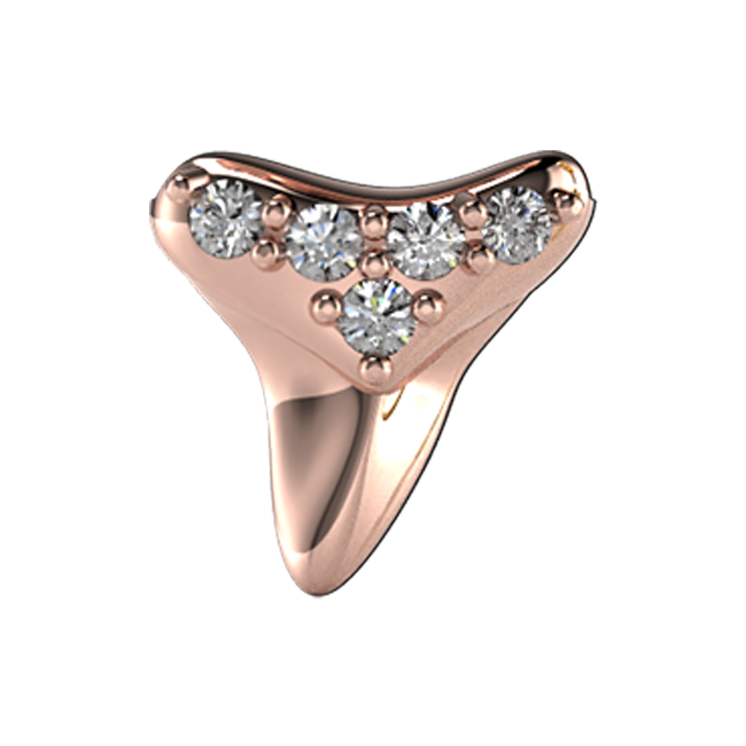 Shark Tooth Slider Charm 18K Rose Gold