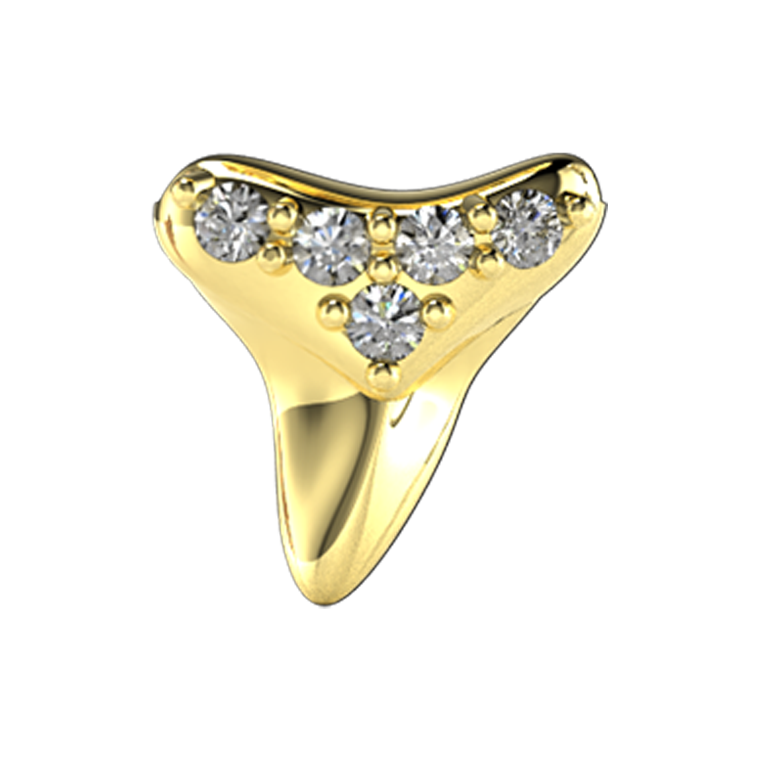 Shark Tooth Slider Charm 18K Yellow Gold