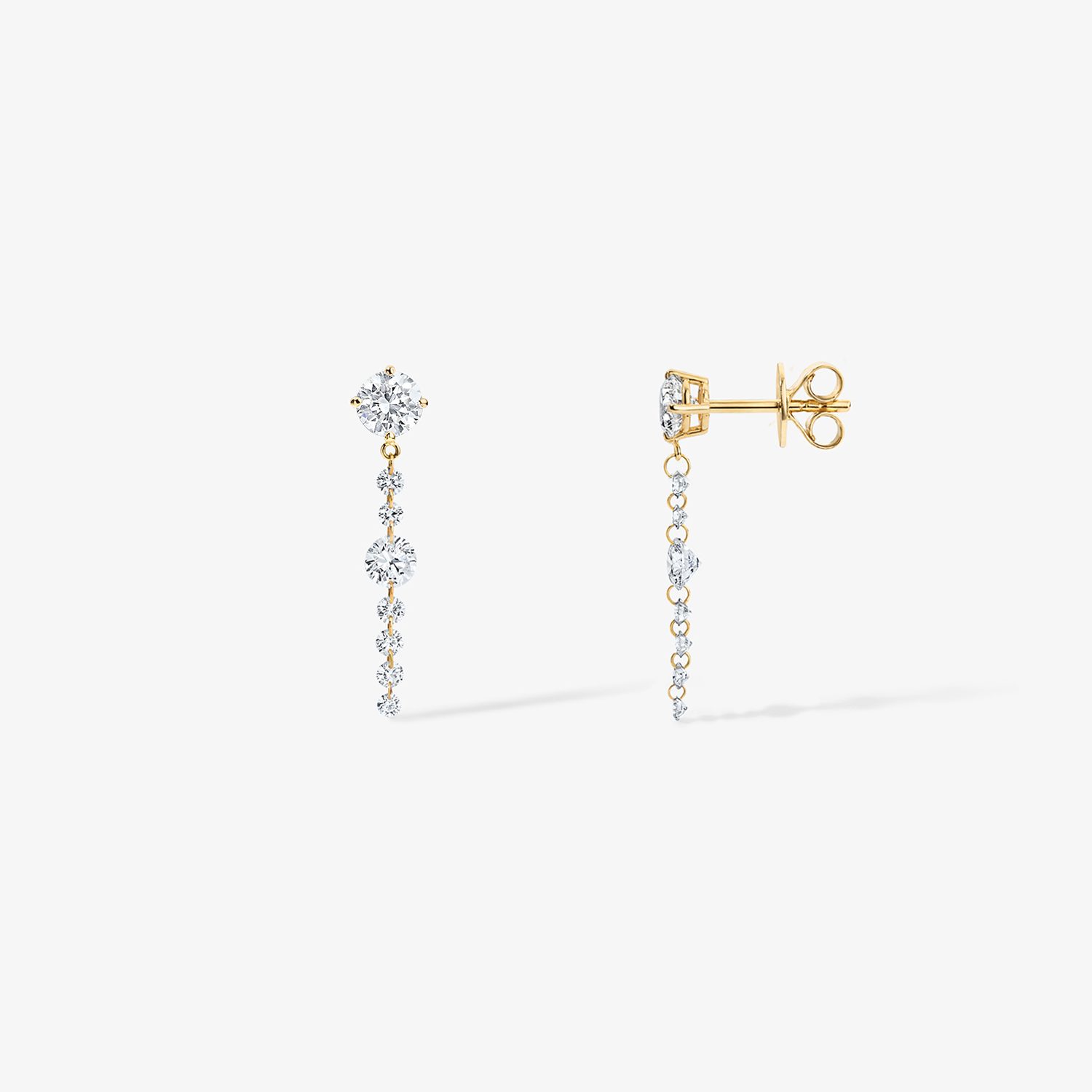 Lola Lab Grown Drilled Diamond Linear Earrings