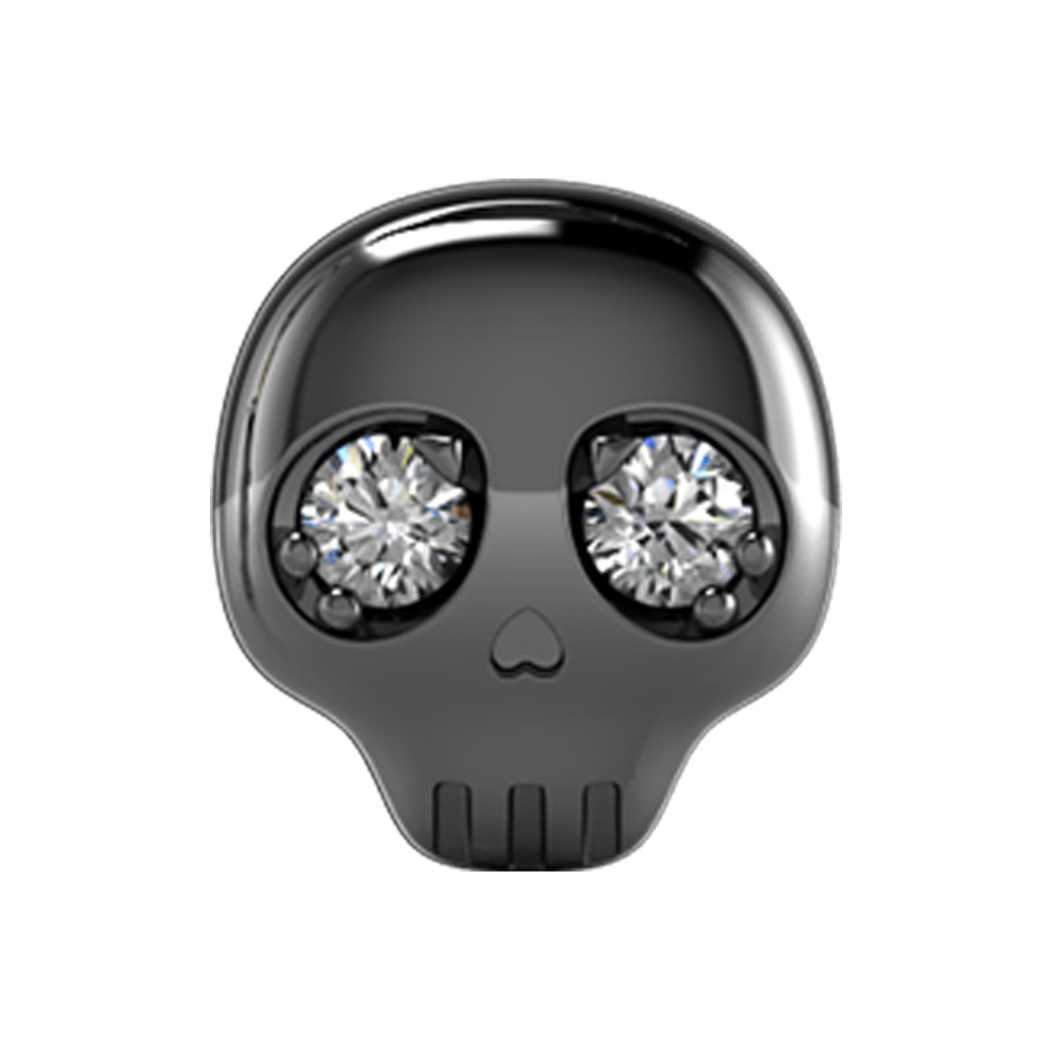 Skull Slider Charm Black Rhodium