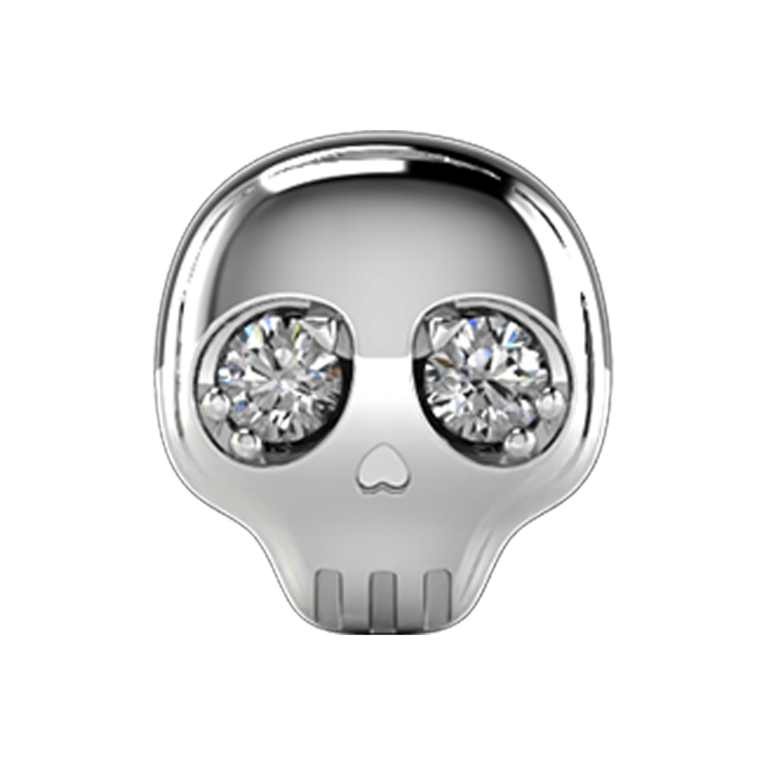 Skull Slider Charm 18K White Gold