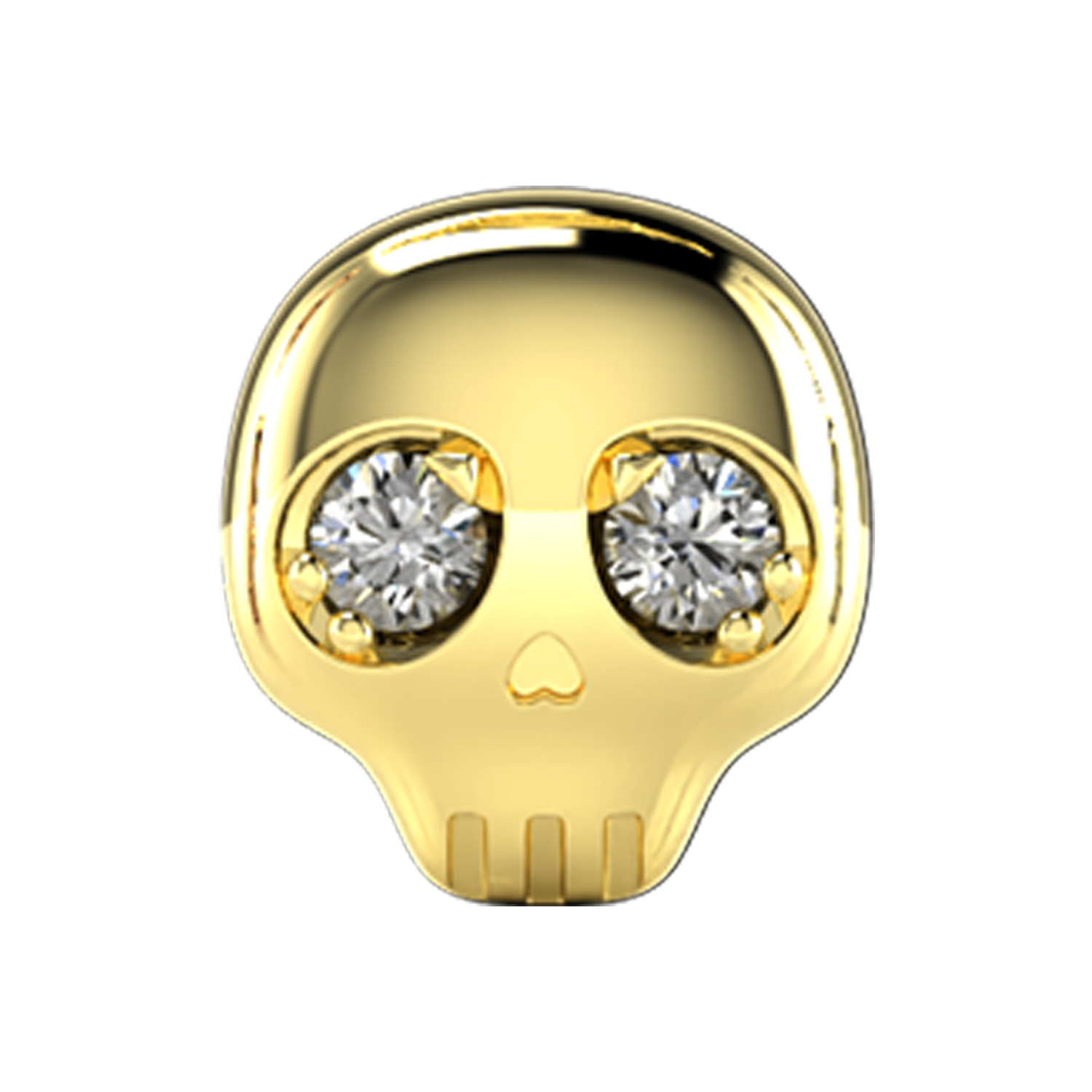 Skull Slider Charm 18K Yellow Gold