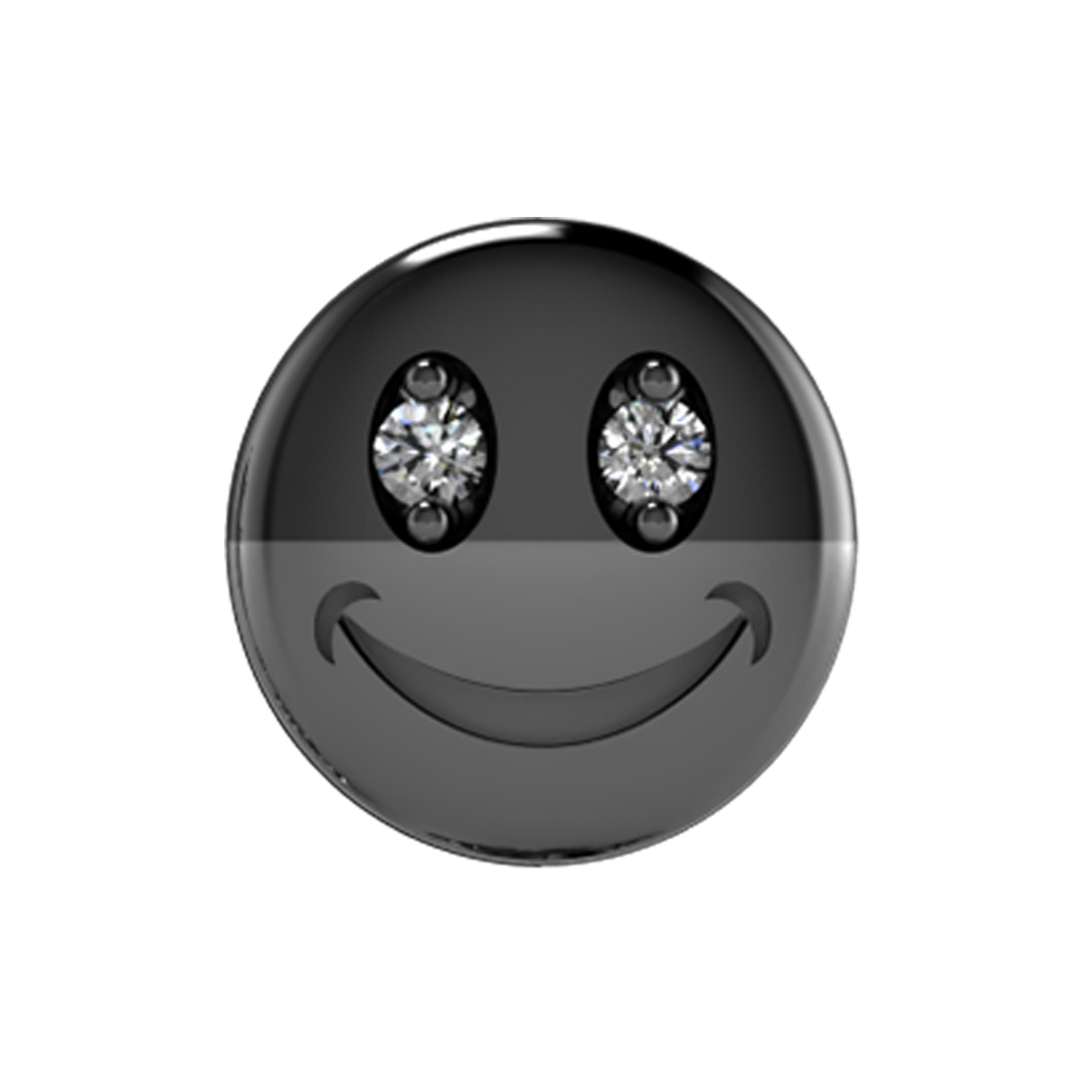 Slider Smiley Charm 18K Black Rhodium