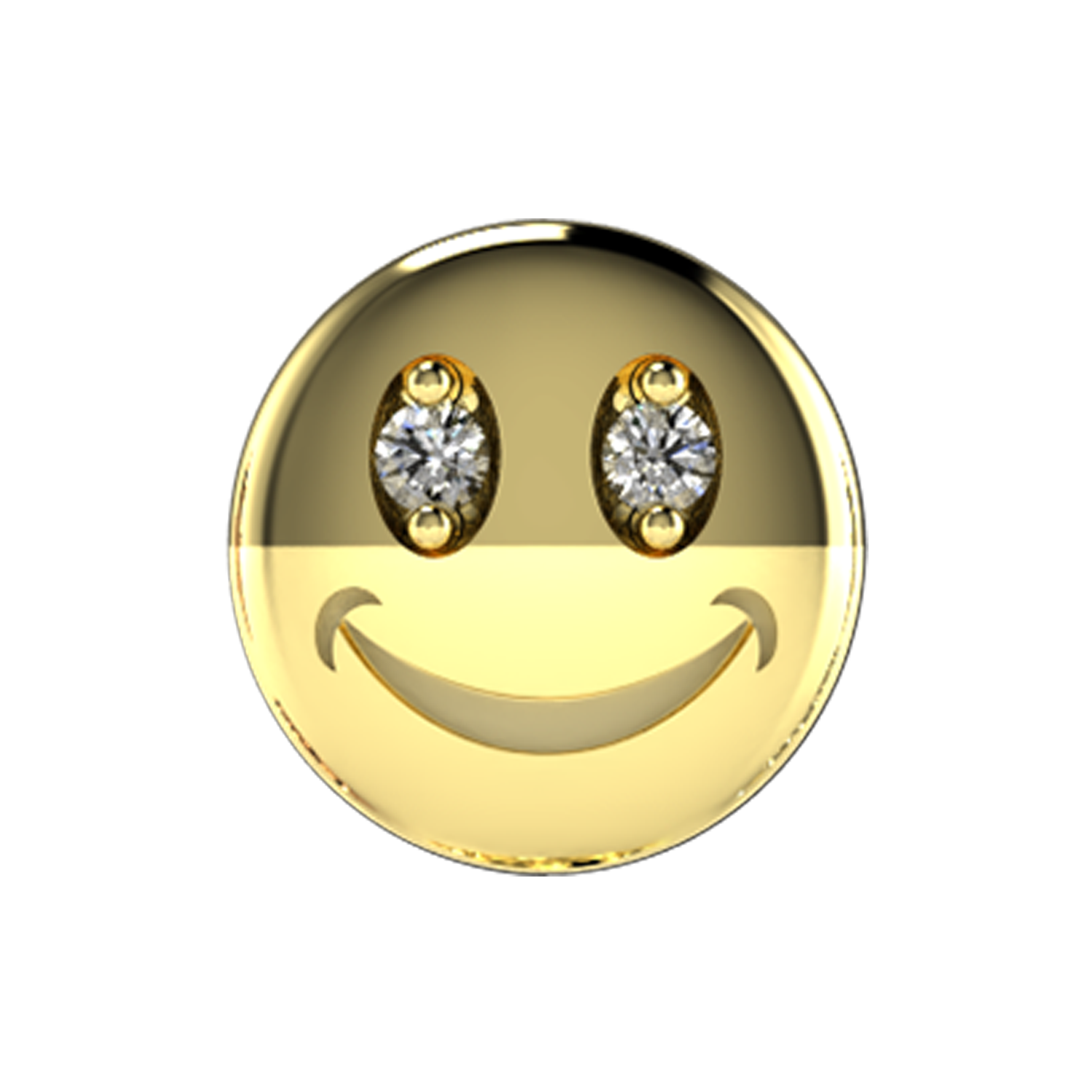 Smiley Slider Necklace Charm 14K Yellow Gold