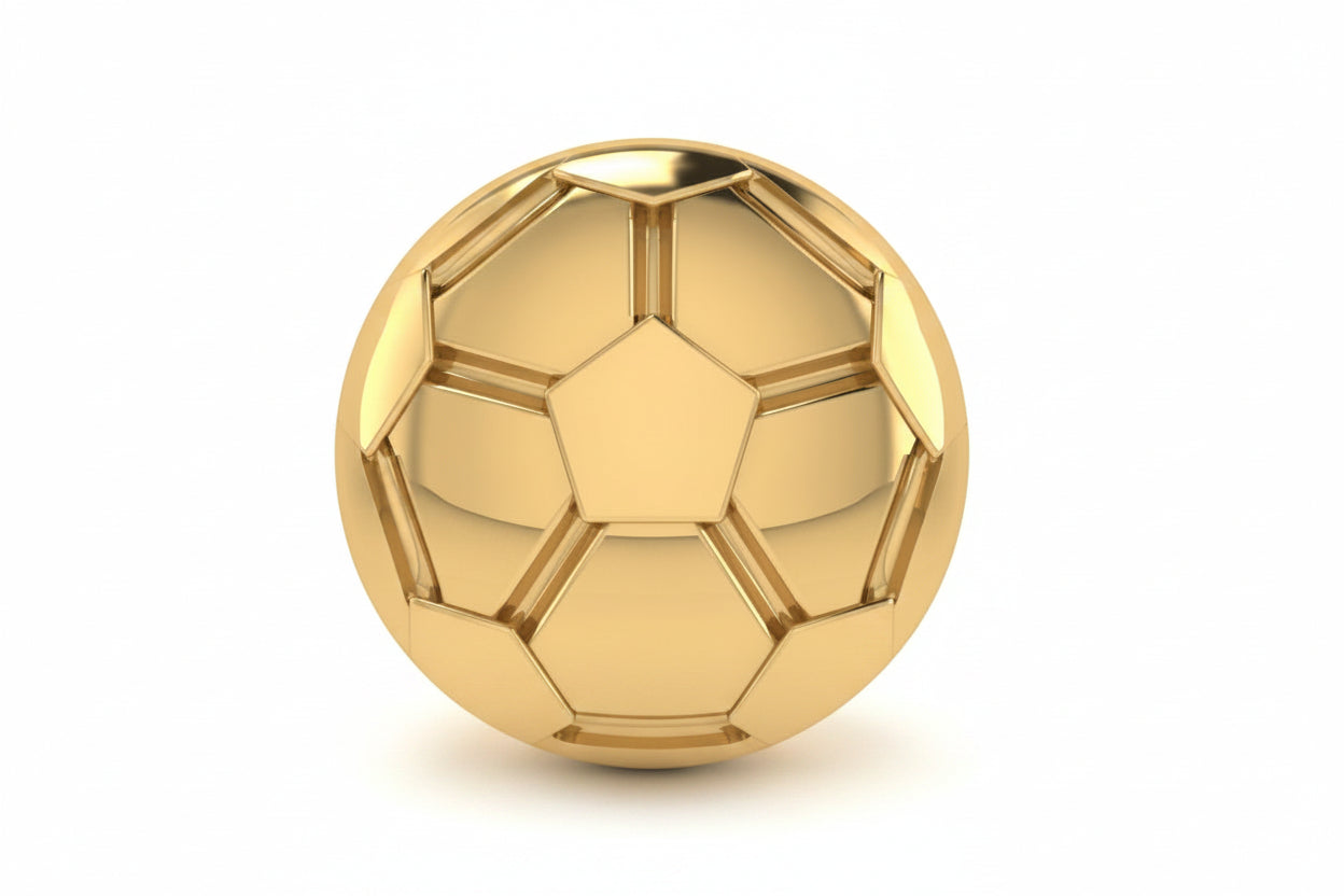 Solid Soccer Ball Slider Charm 18K Yellow Gold