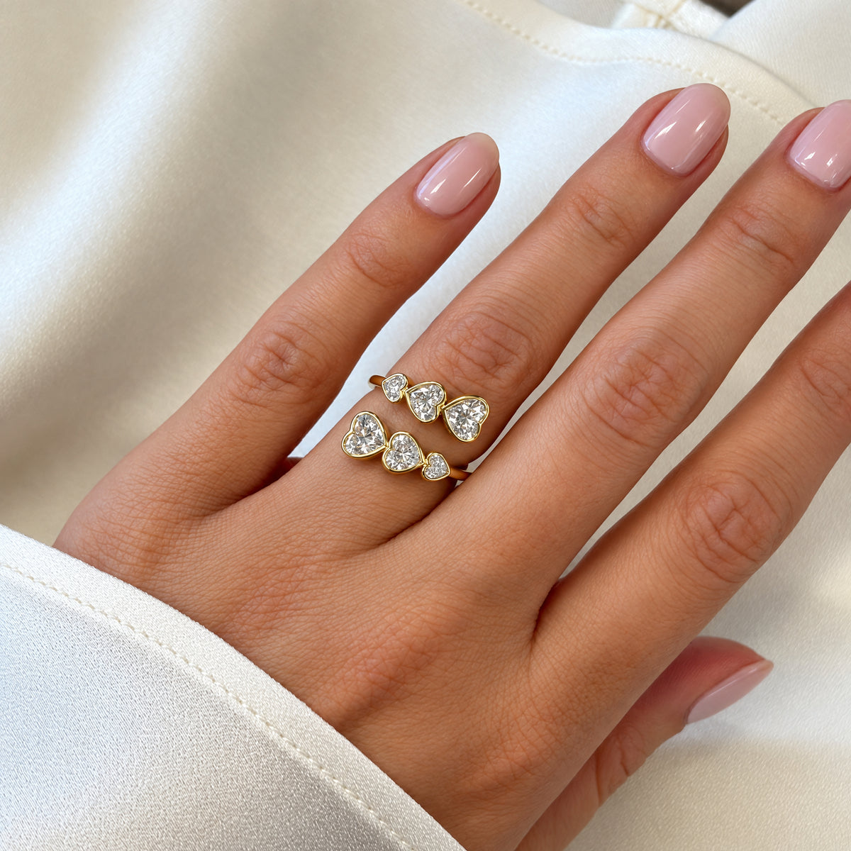 Coco Lab Diamond Heart Bypass Ring