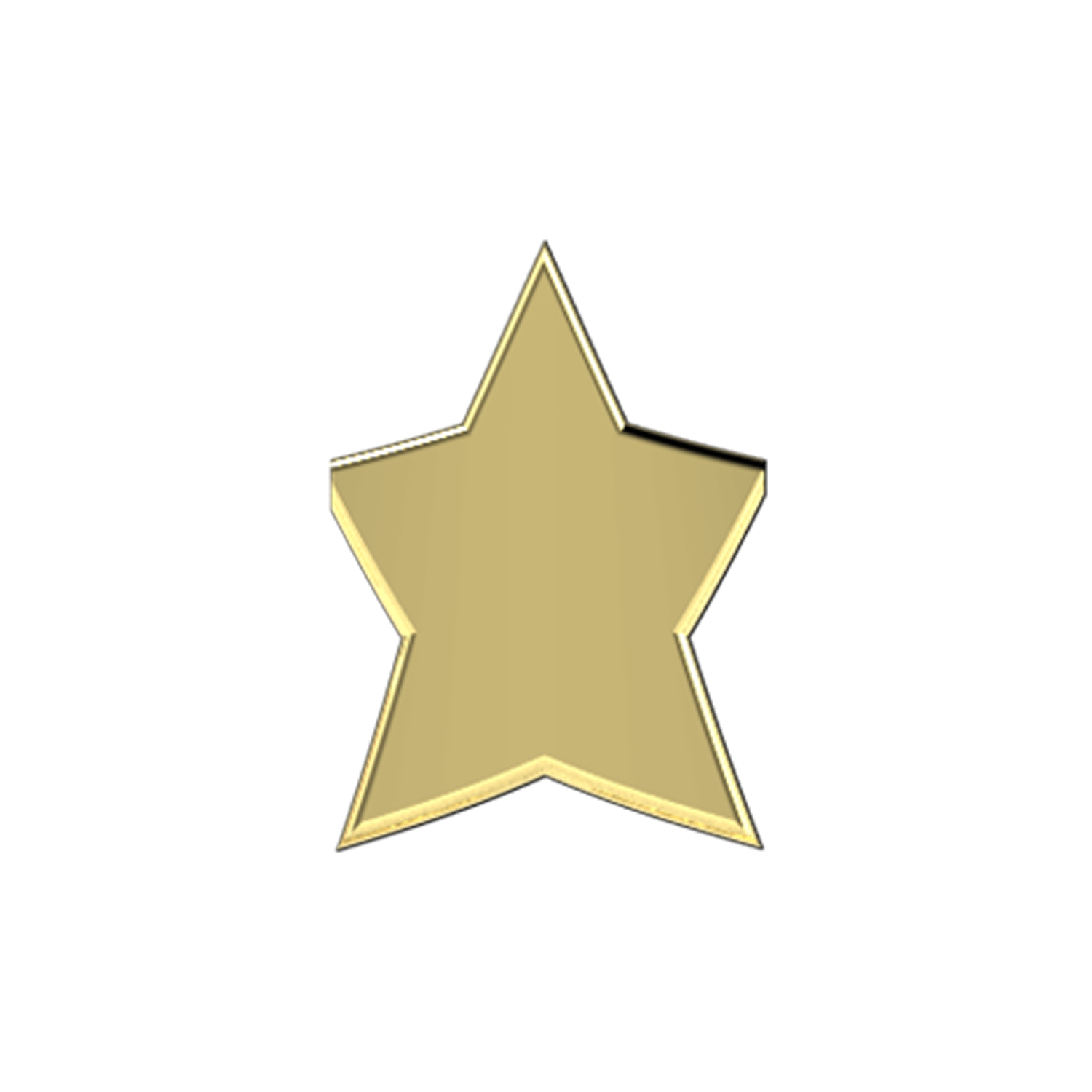 Solid Star Slider Necklace Charm 14K Yellow Gold