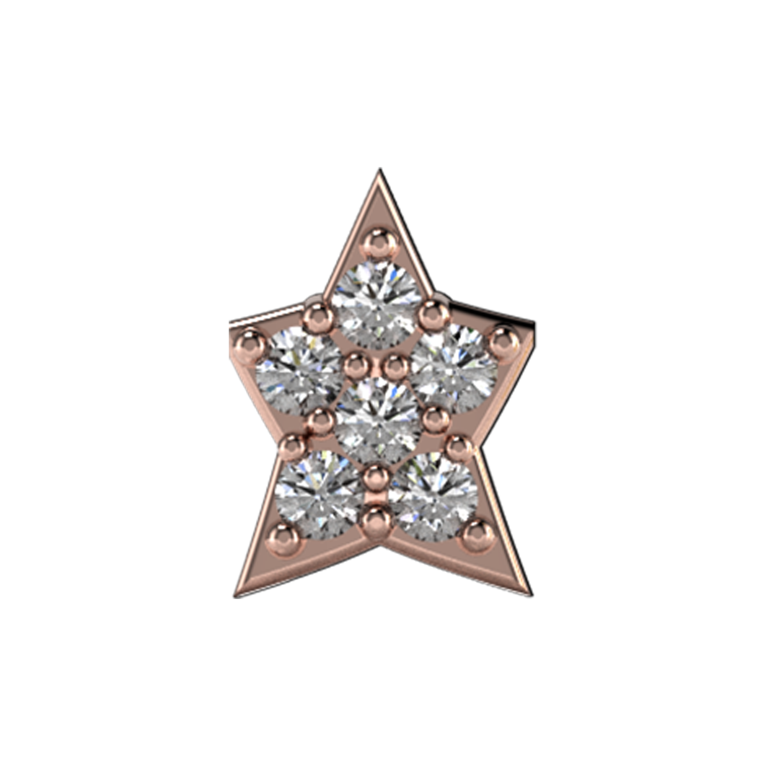 Slider White Diamond Star Charm