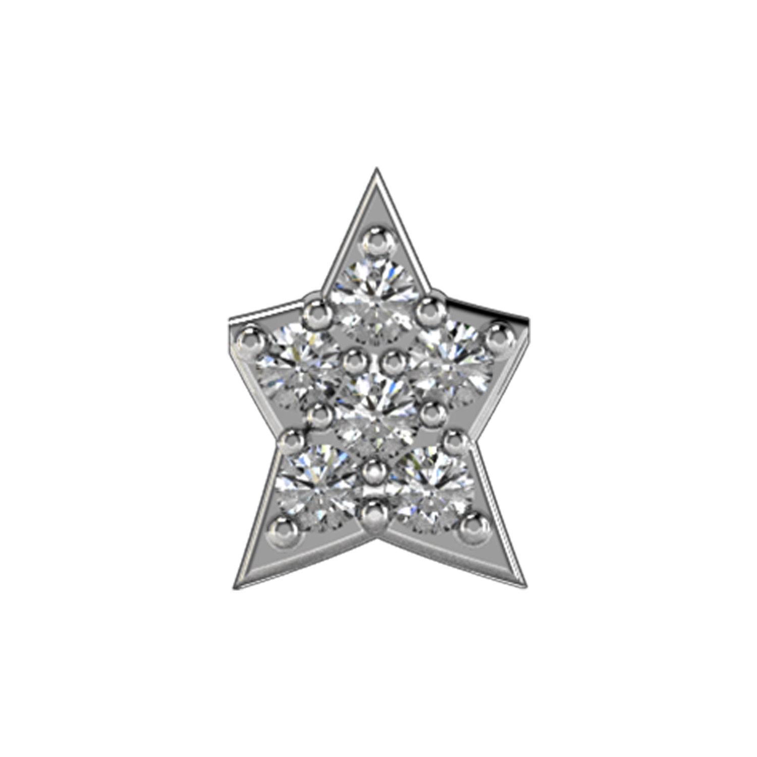 Slider White Diamond Star Charm
