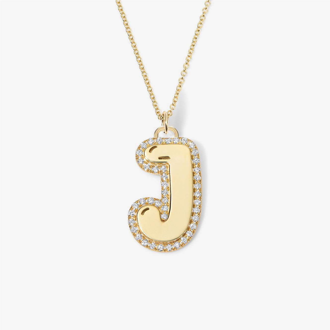 Jumbo Bubble Initial With Pave Outline Charm