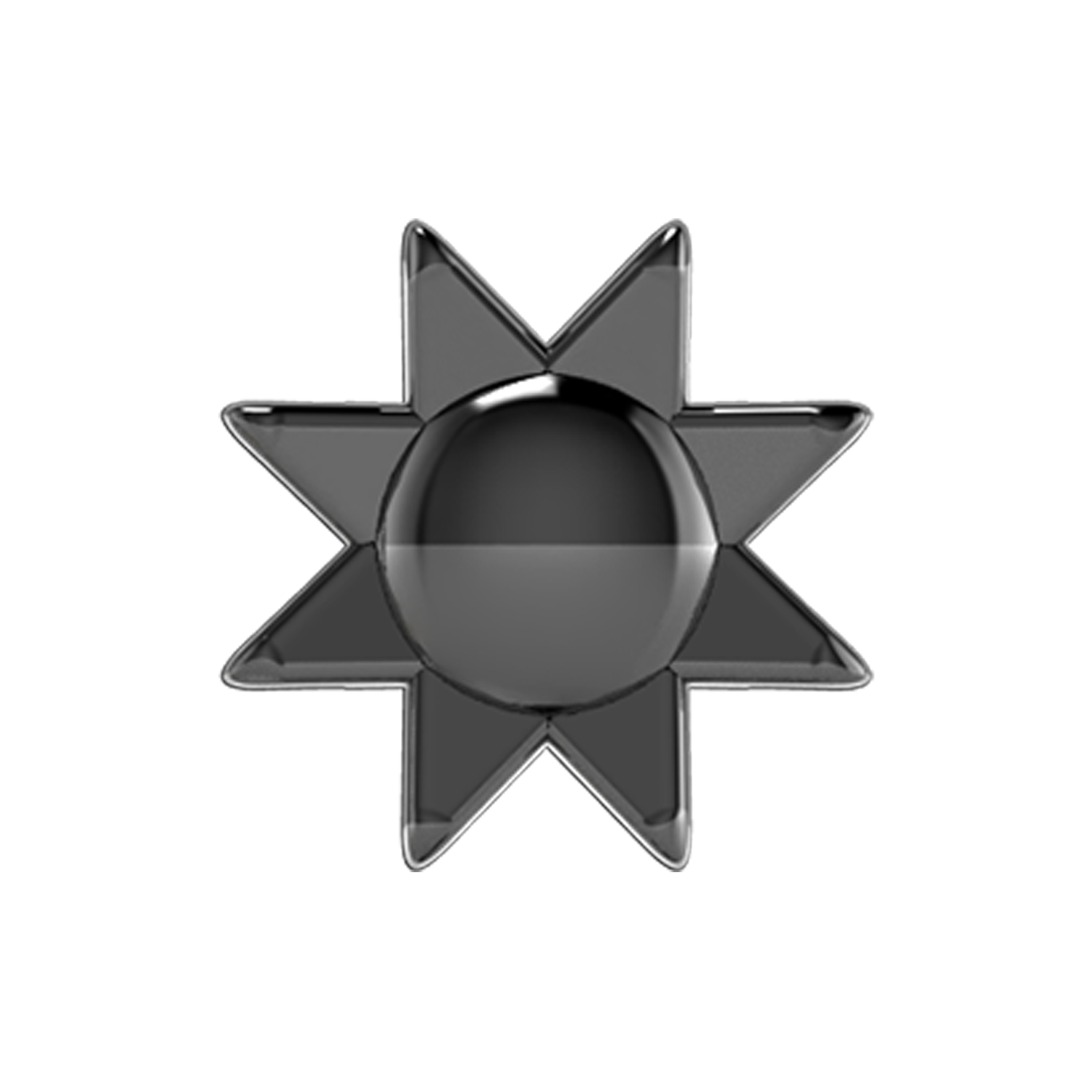 Sun Slider Charm Black Rhodium