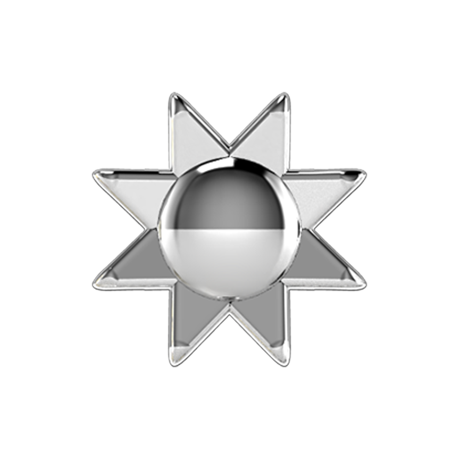 Sun Slider Charm 18K White Gold