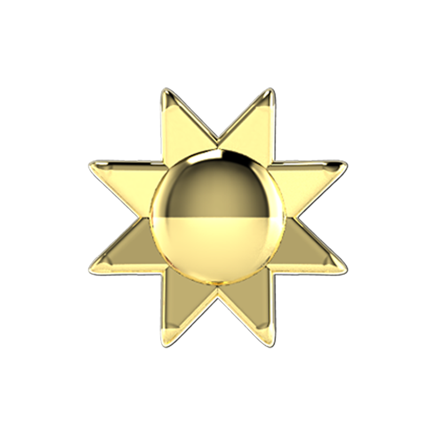 Sun Slider Charm 18K Yellow Gold