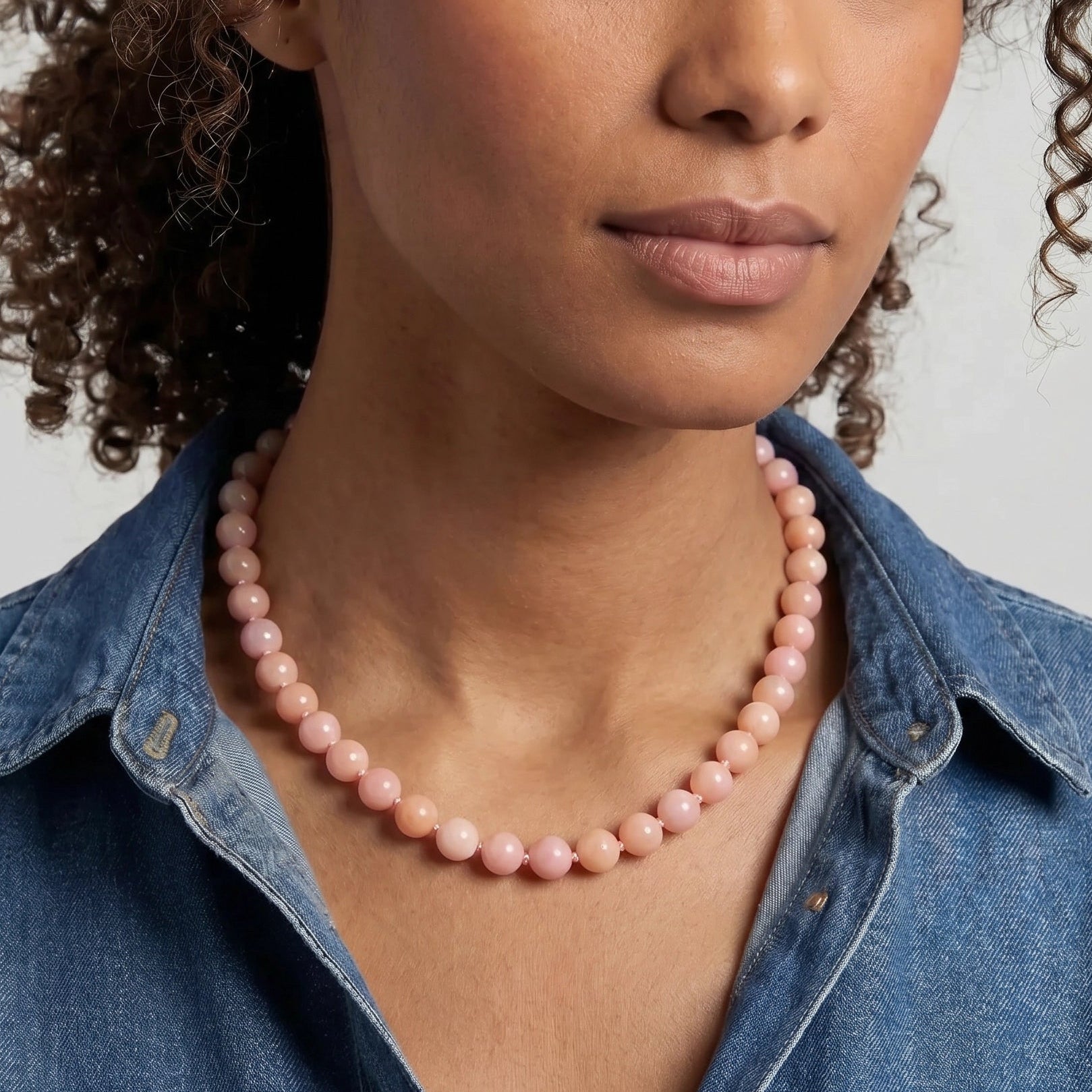 Kendall Pink Opal Beaded Necklace