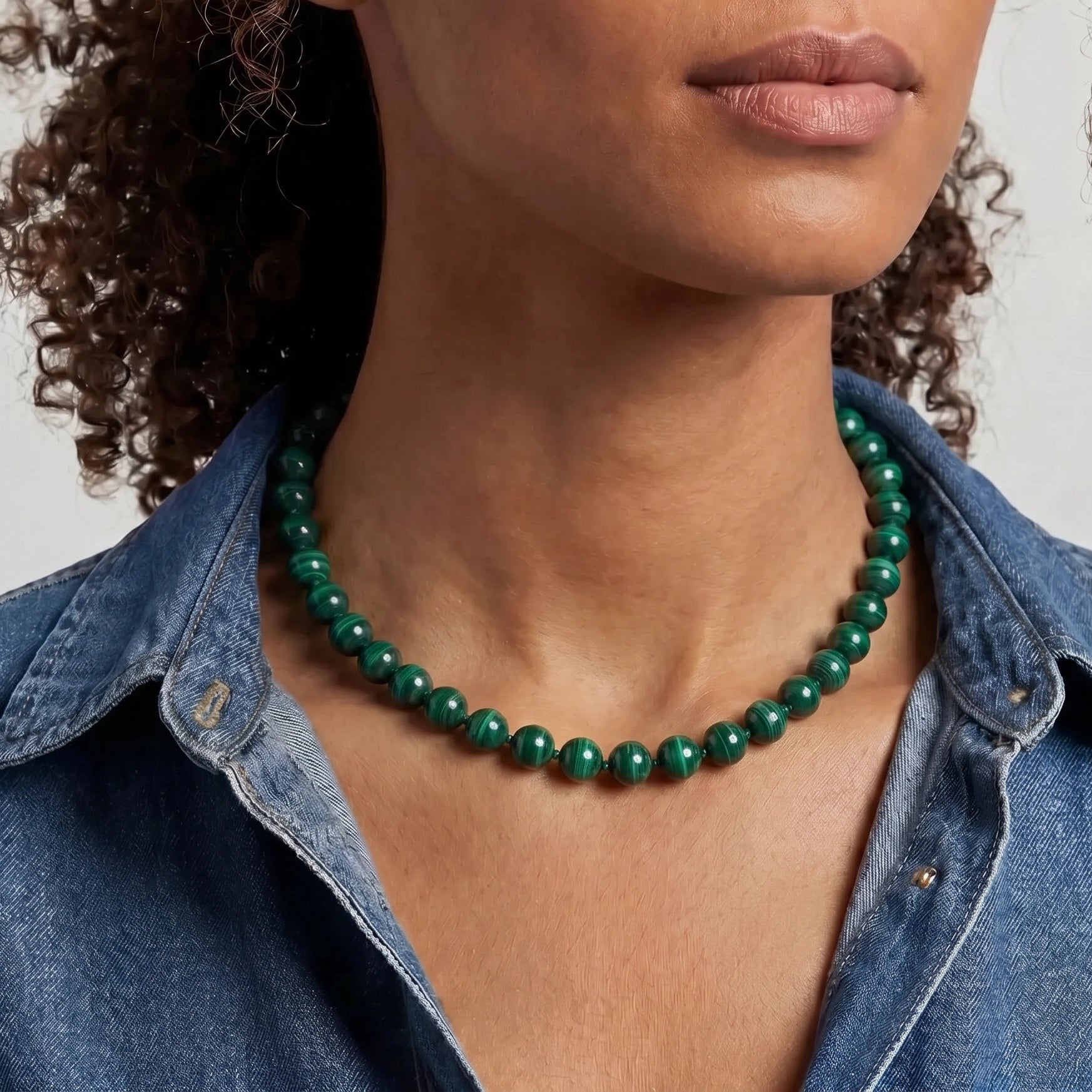 Kendall Malachite Beaded Necklace