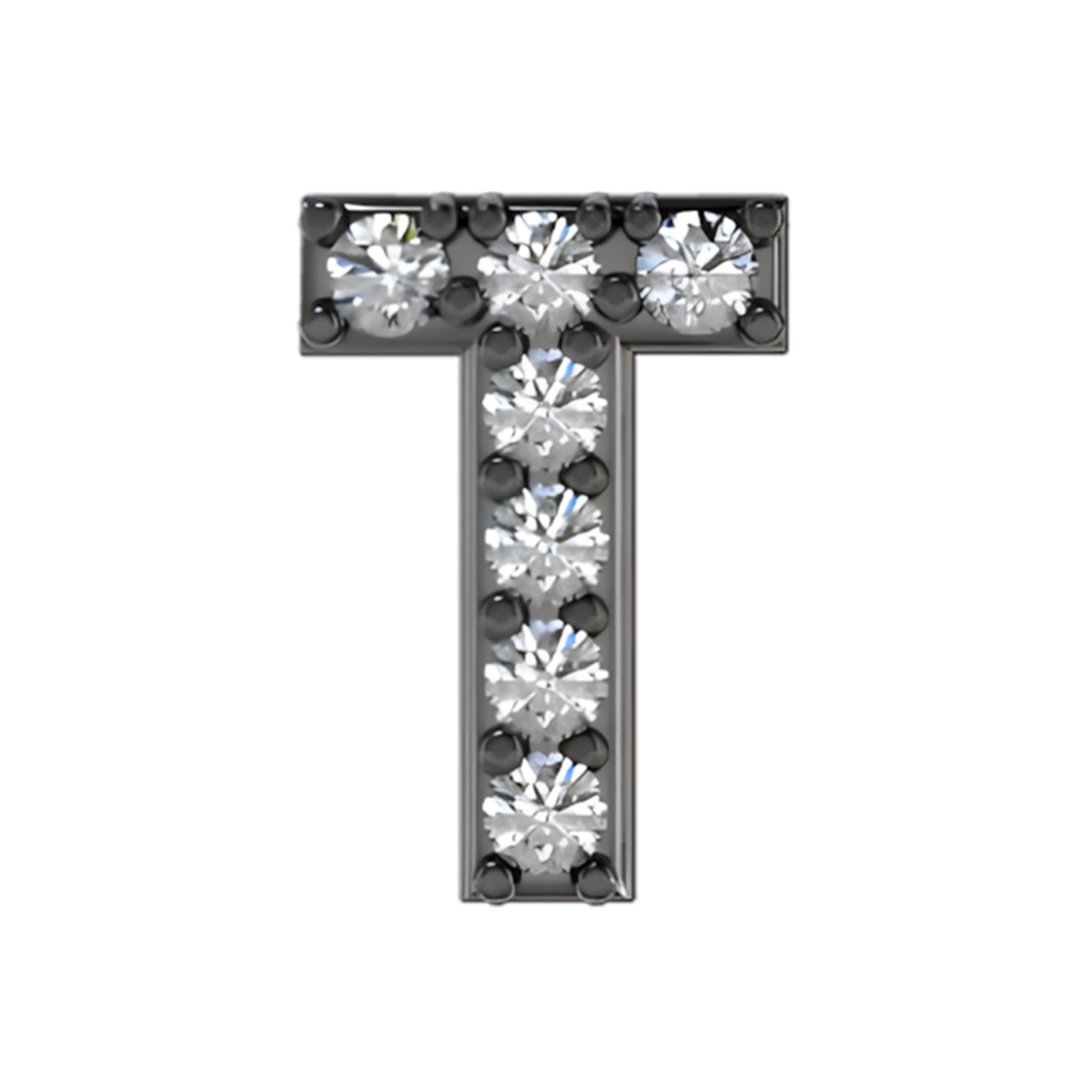 Slider Pave Letter T Charm