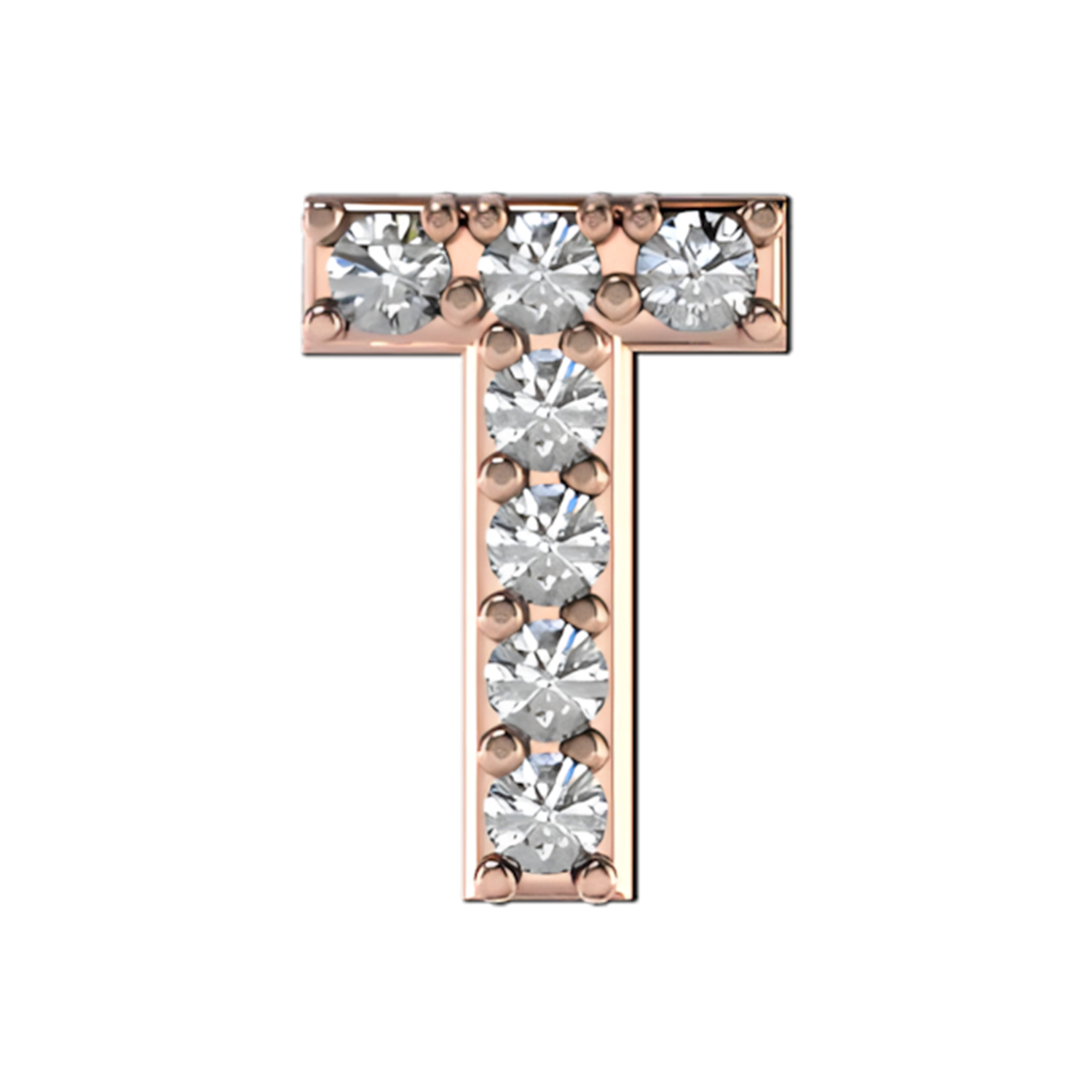 Slider Pave Letter T Charm