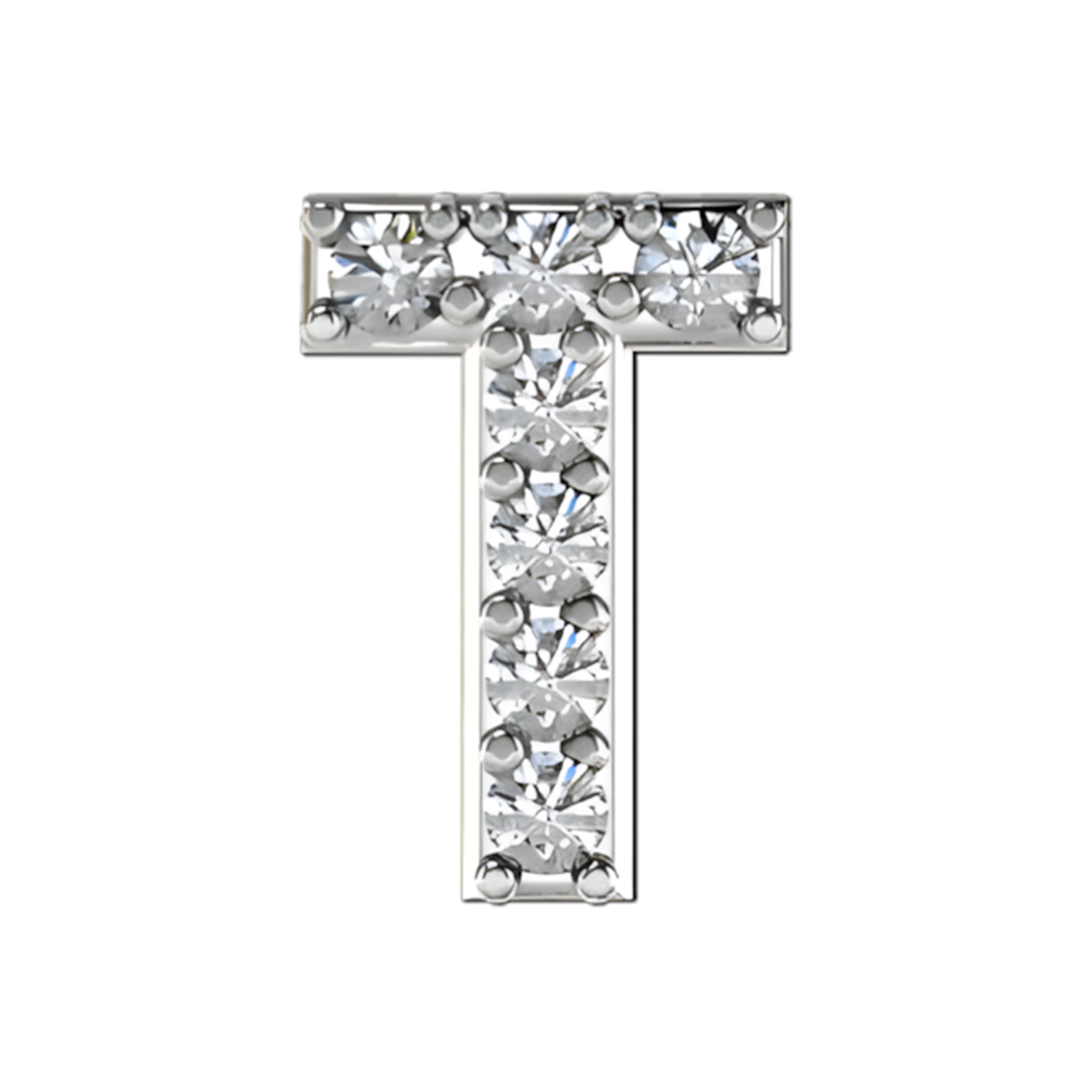 Slider Pave Letter T Charm