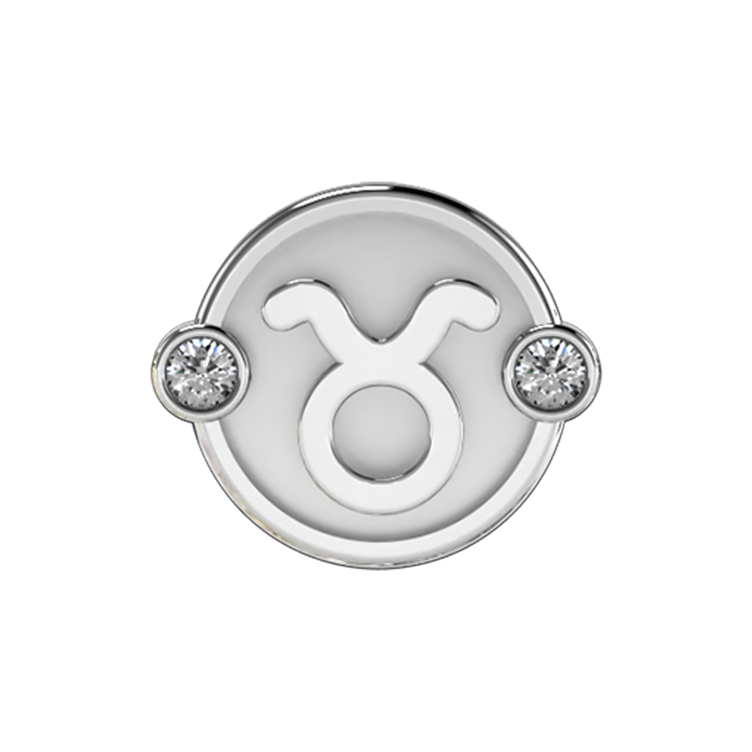 Taurus Slider Charm 18K White Gold