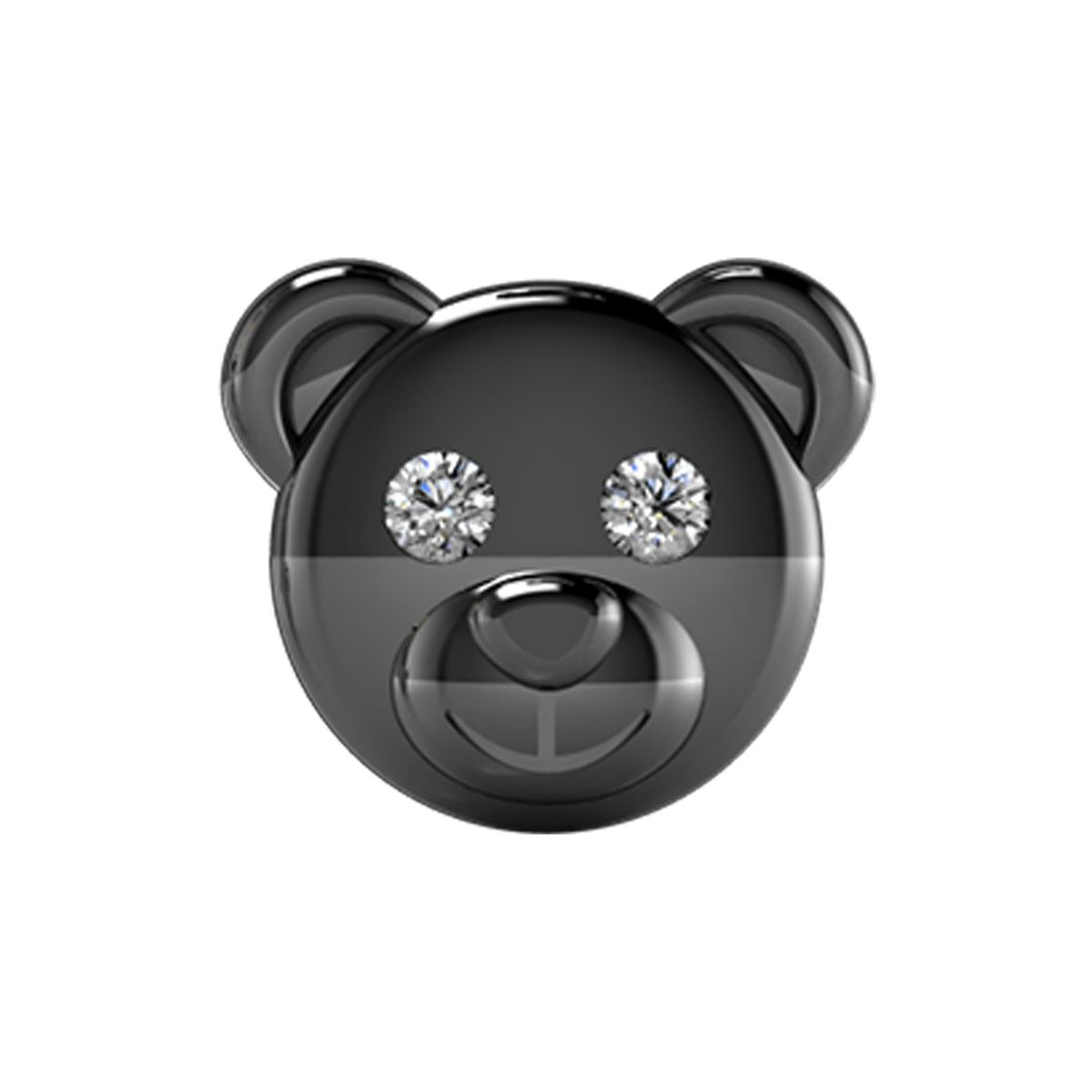 Slider Teddy Bear Charm 18K Black Rhodium