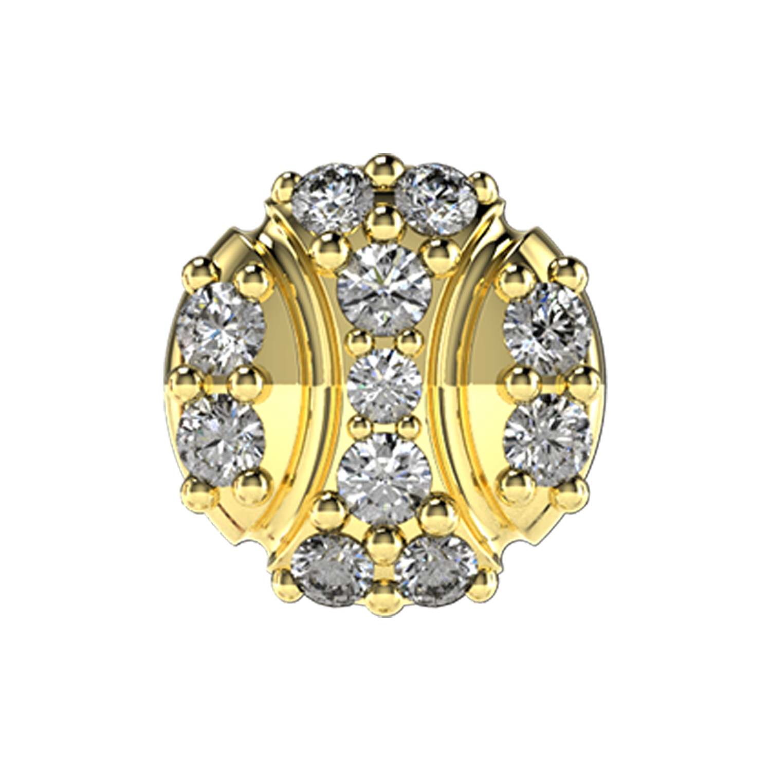 Pave Tennis Ball Slider Charm