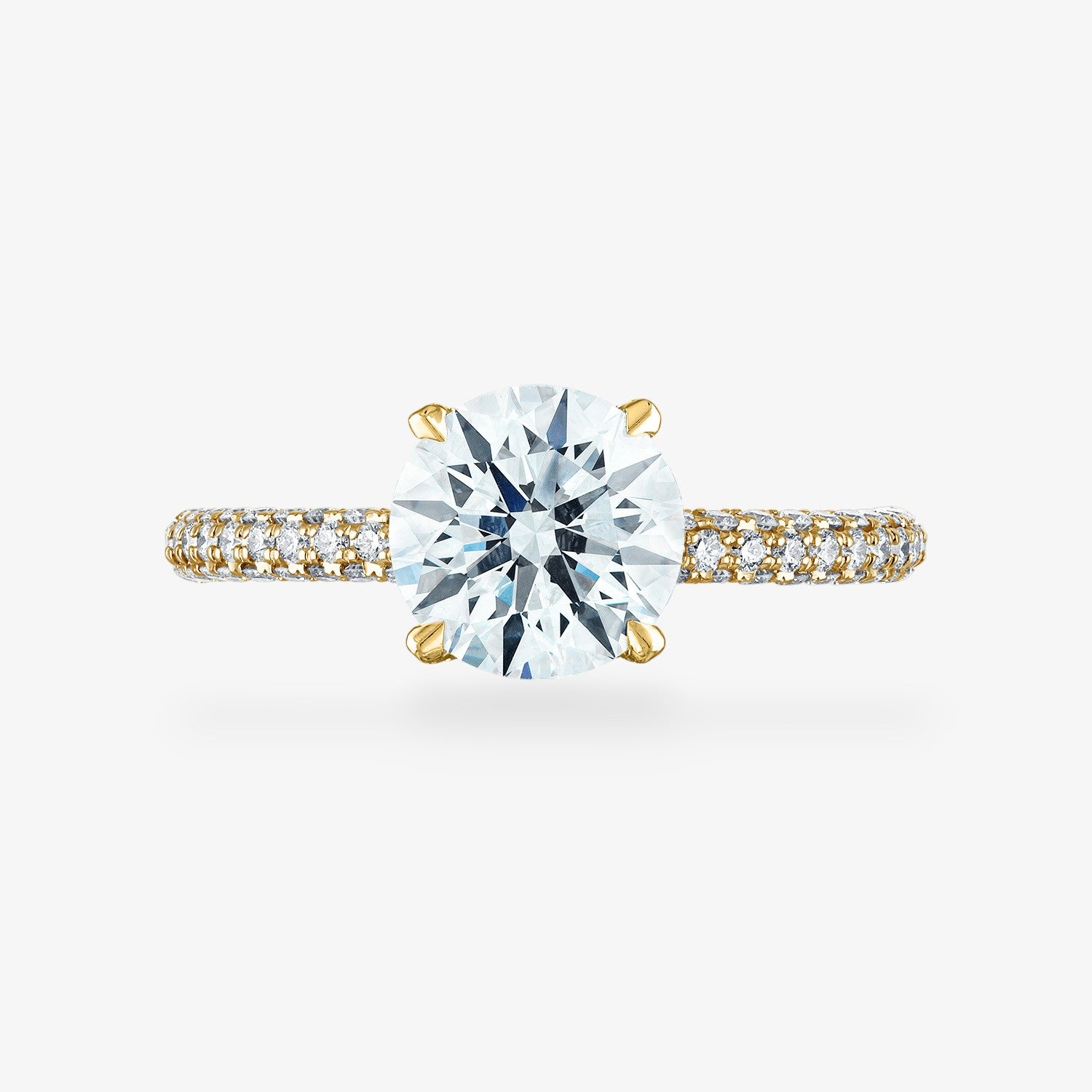 Three Sided Pave Engagement Ring