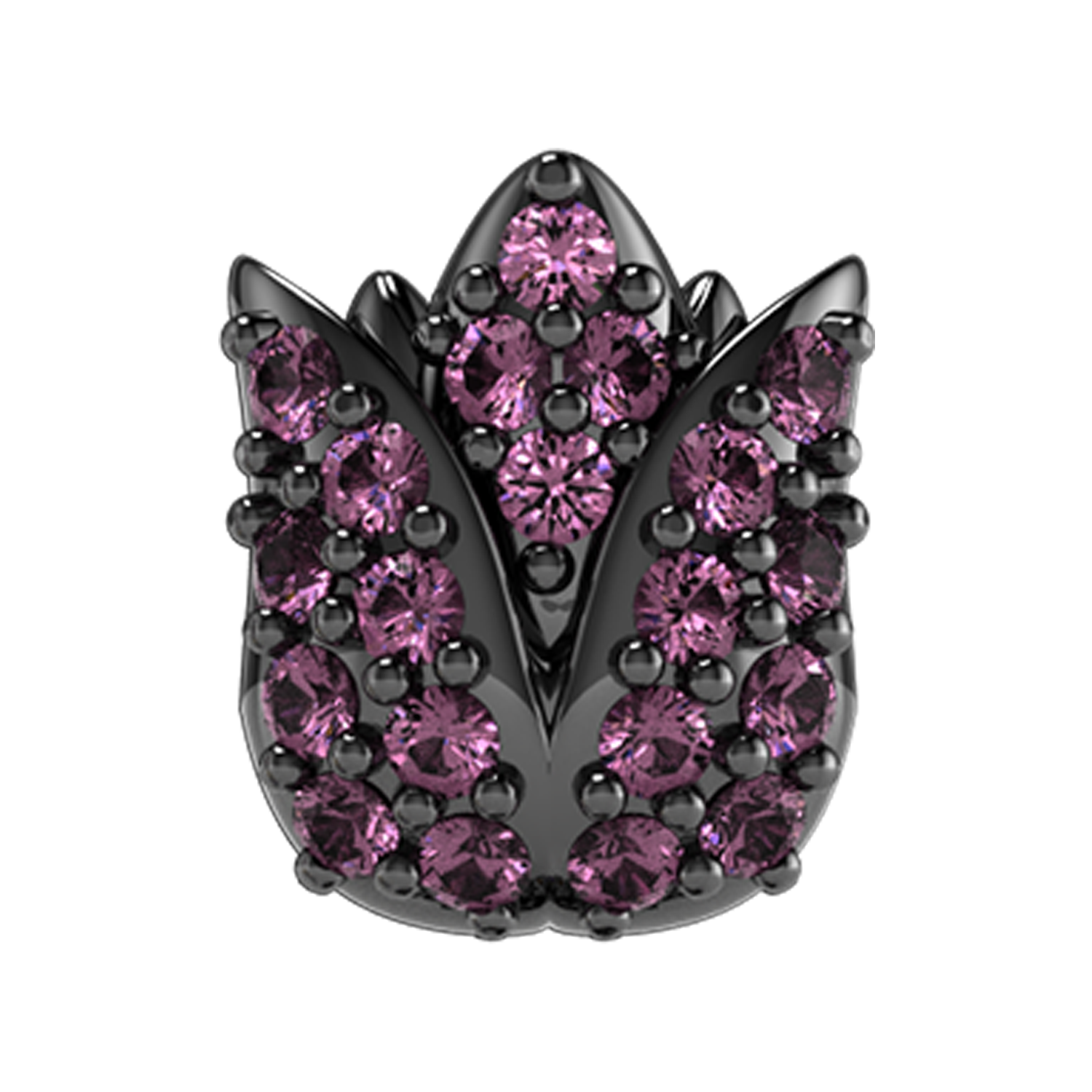 Amethyst Tulip Slider Charm Black Rhodium