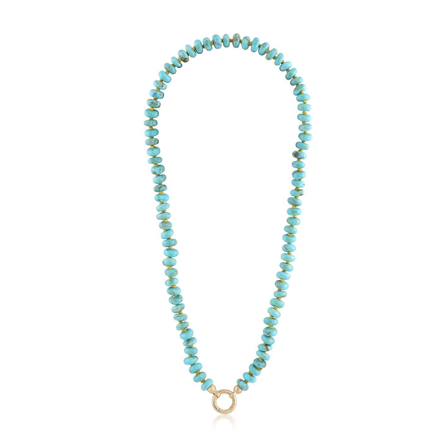 Vintage 14K Gold Jade Semi Precious Gemstone Bead Necklace