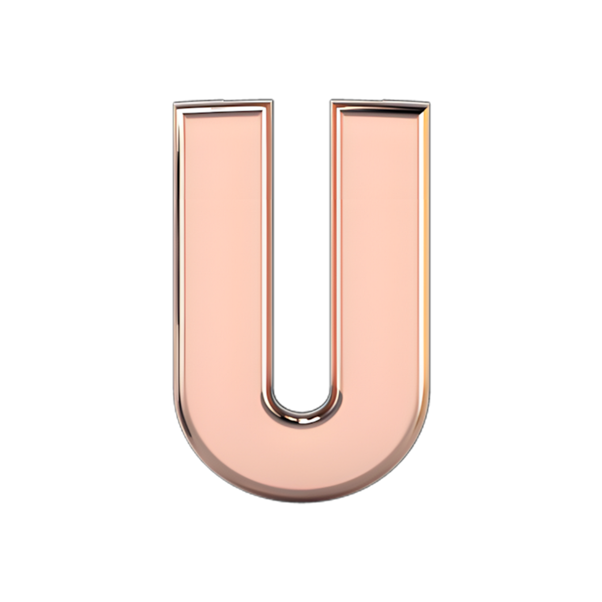 Slider Solid Letter U Charm