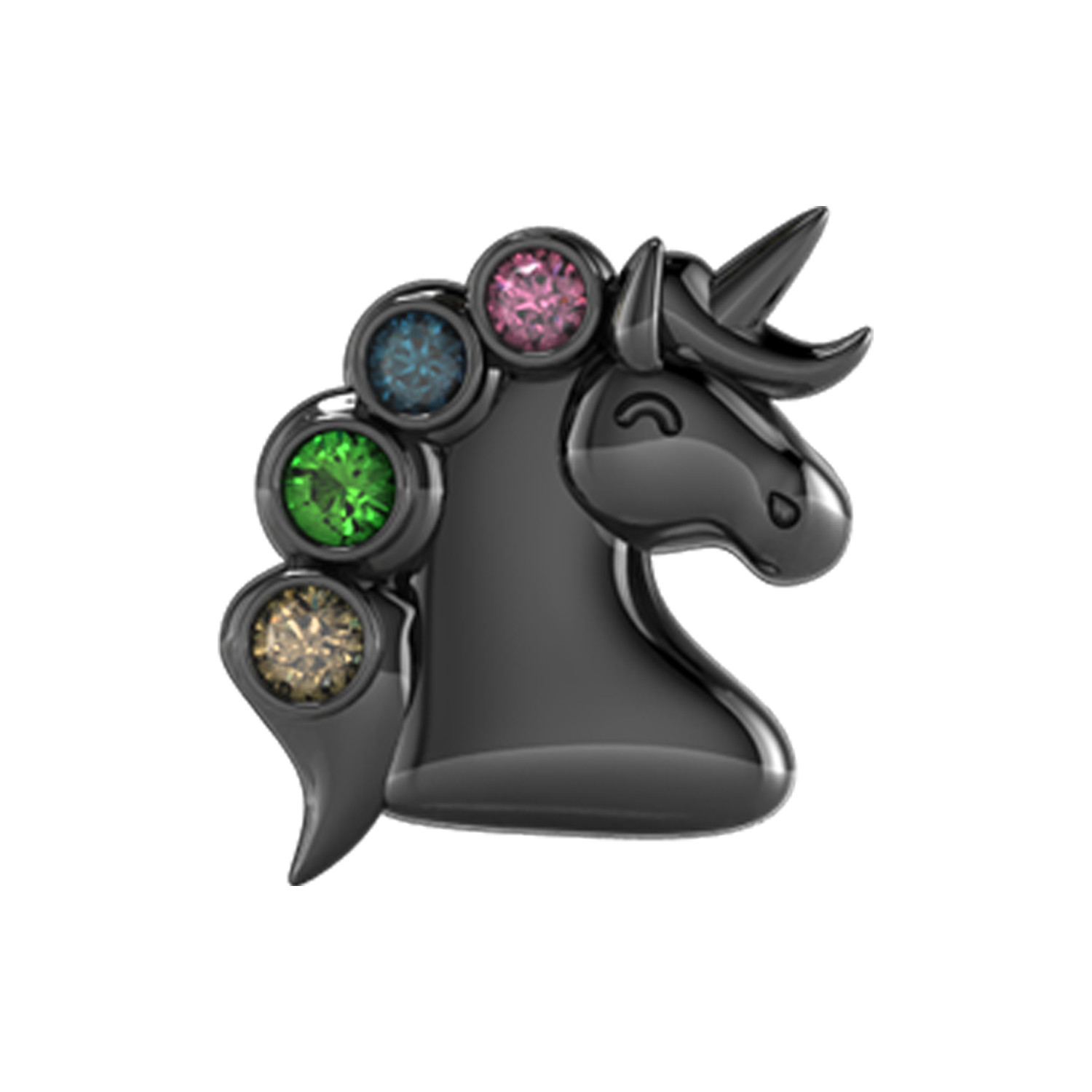 Unicorn Slider Charm Black Rhodium