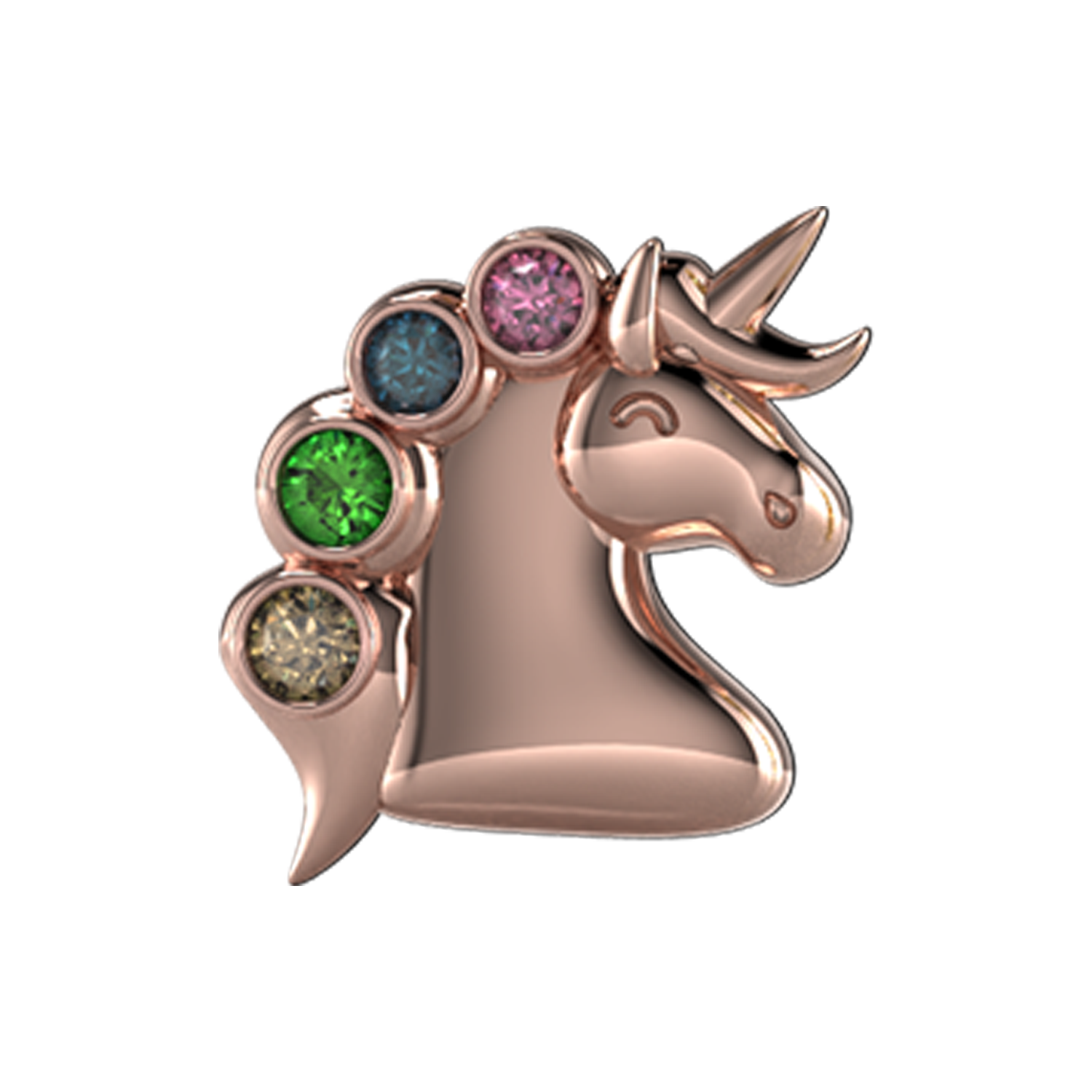 Unicorn Slider Charm 18K Rose Gold