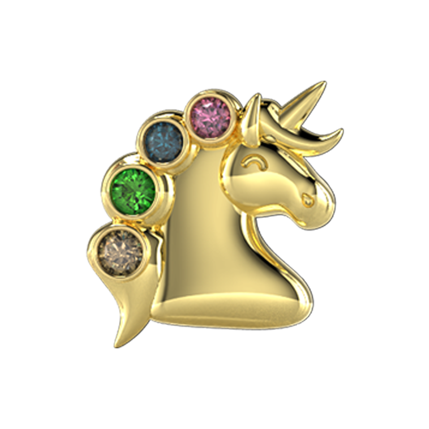 Unicorn Slider Charm 18K Yellow Gold