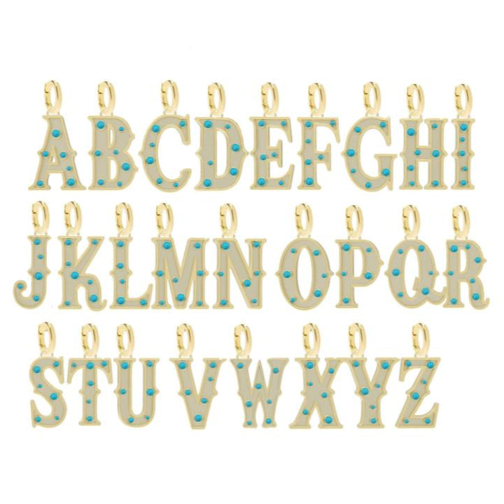 Dakota Turquoise Initial Pendant