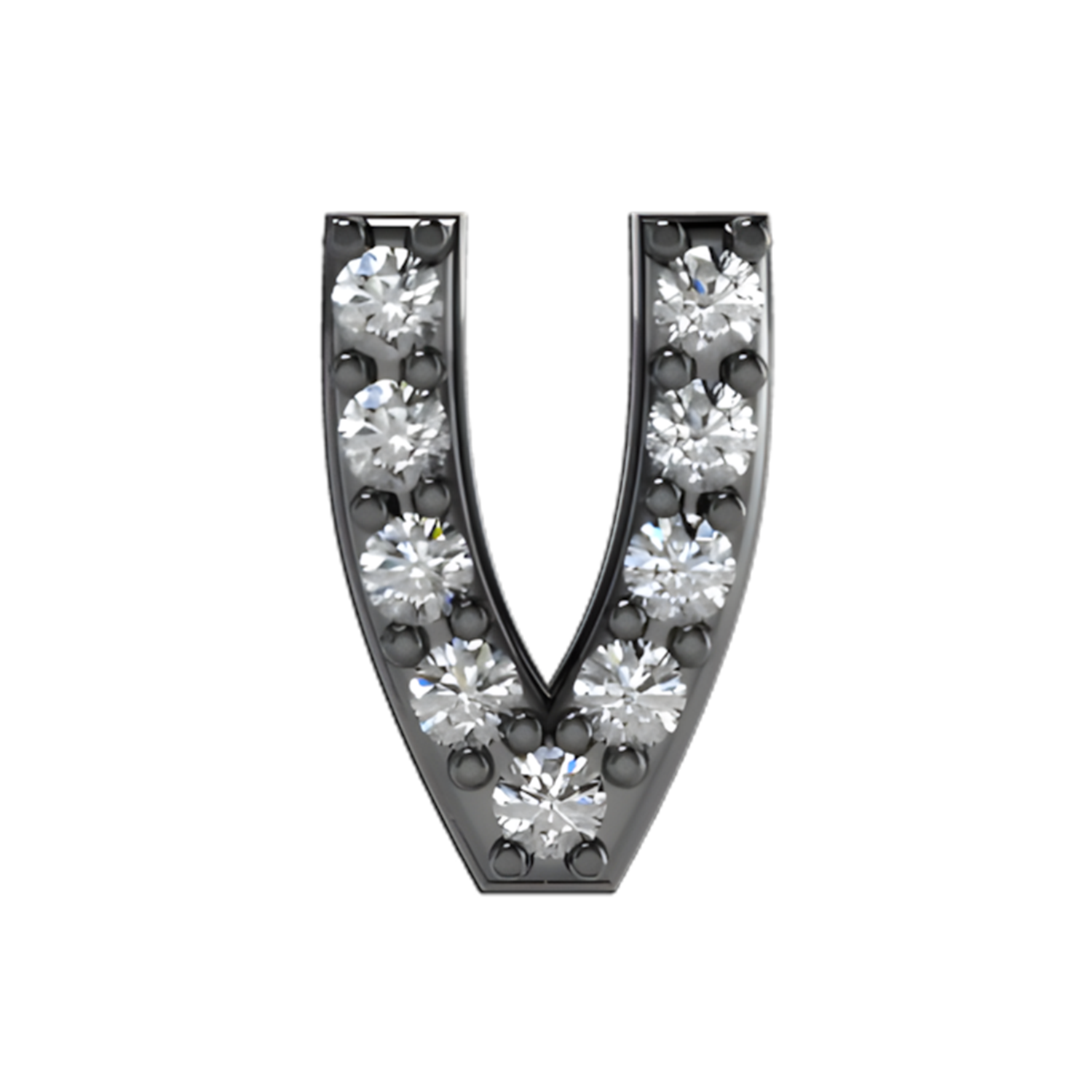 Slider Pave Letter V Charm