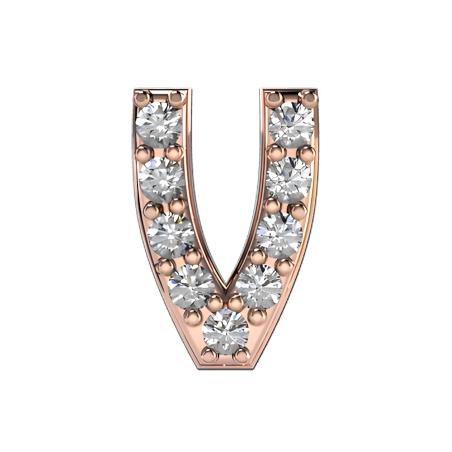 Slider Pave Letter V Charm