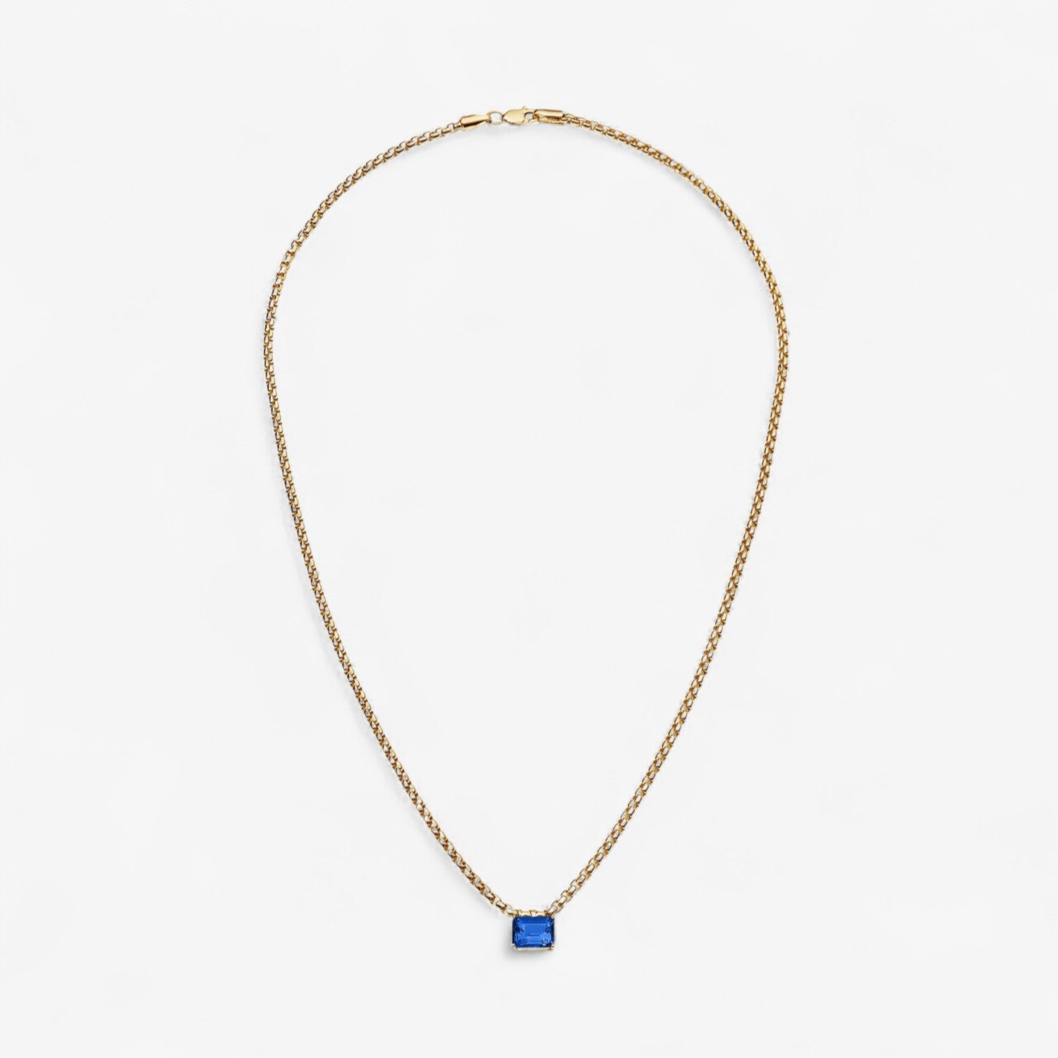 Avery Gemstone Box Chain Necklace