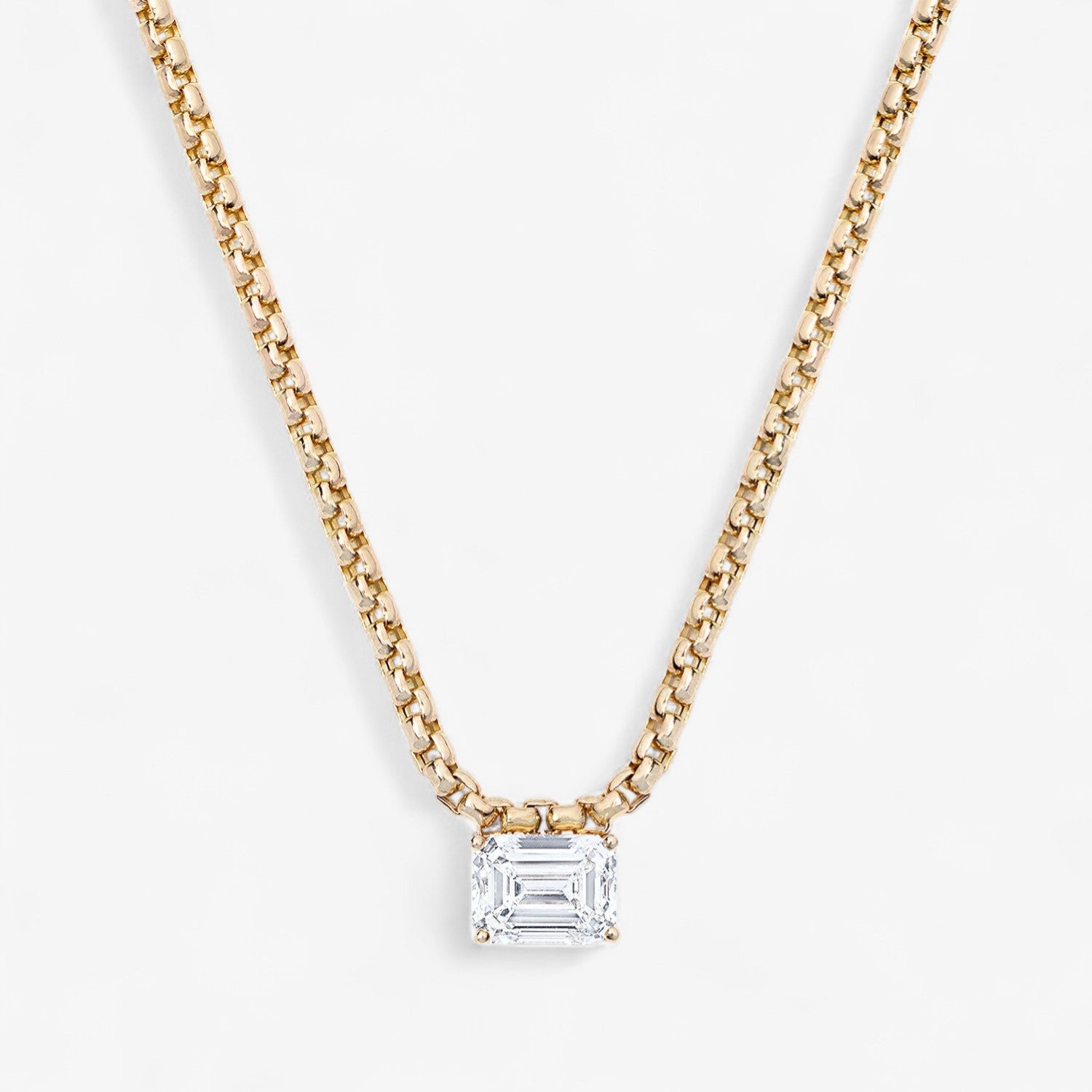 Gemstone Box Chain Necklace