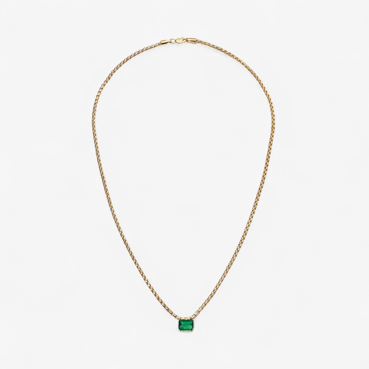 Gemstone Box Chain Necklace