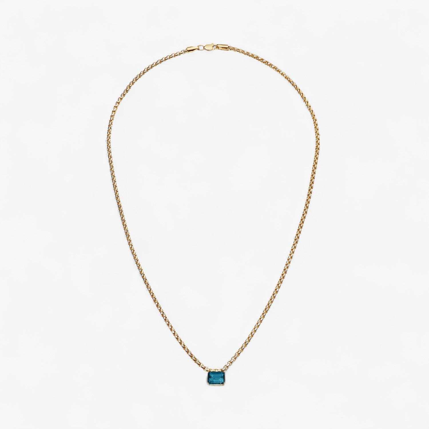 Gemstone Box Chain Necklace