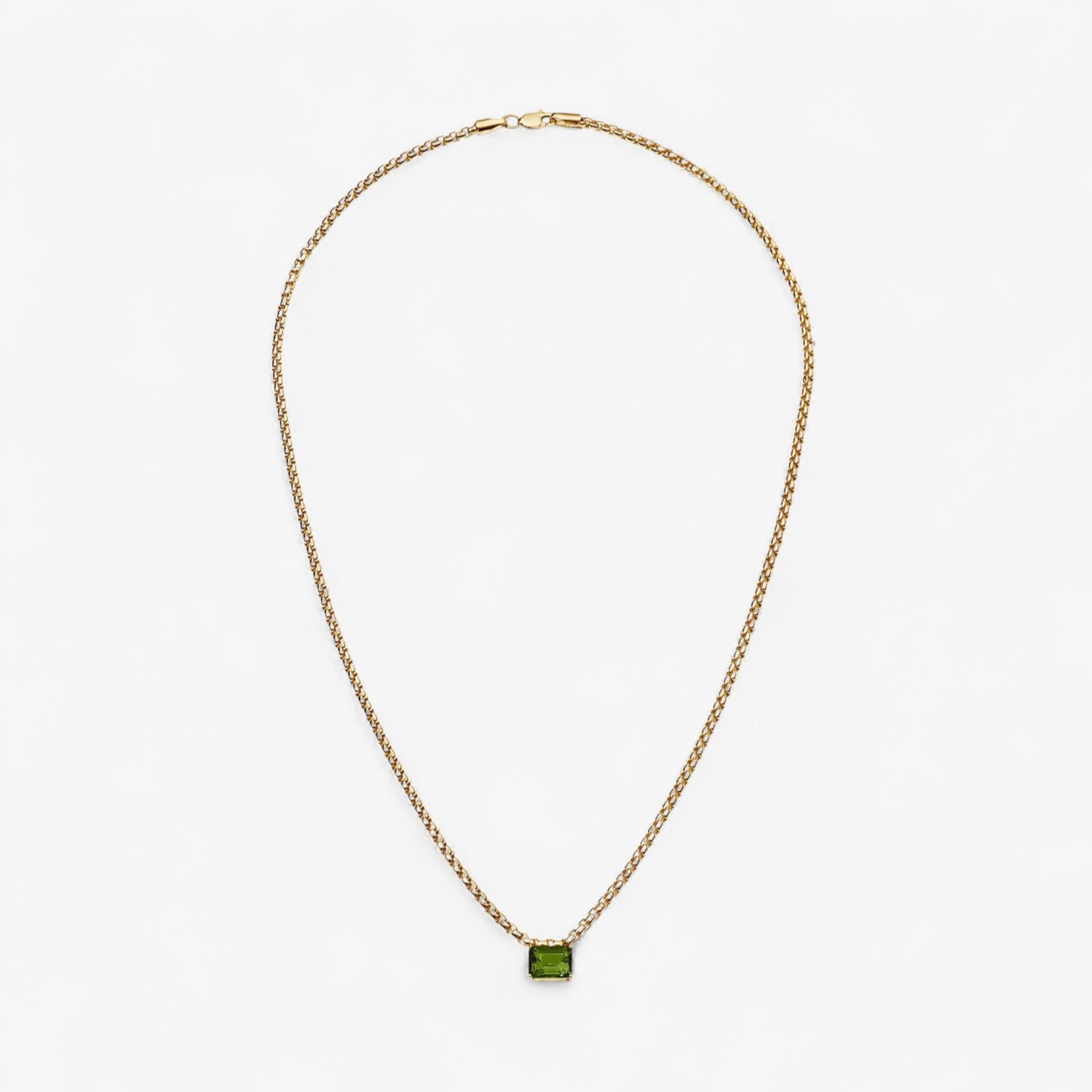 Gemstone Box Chain Necklace