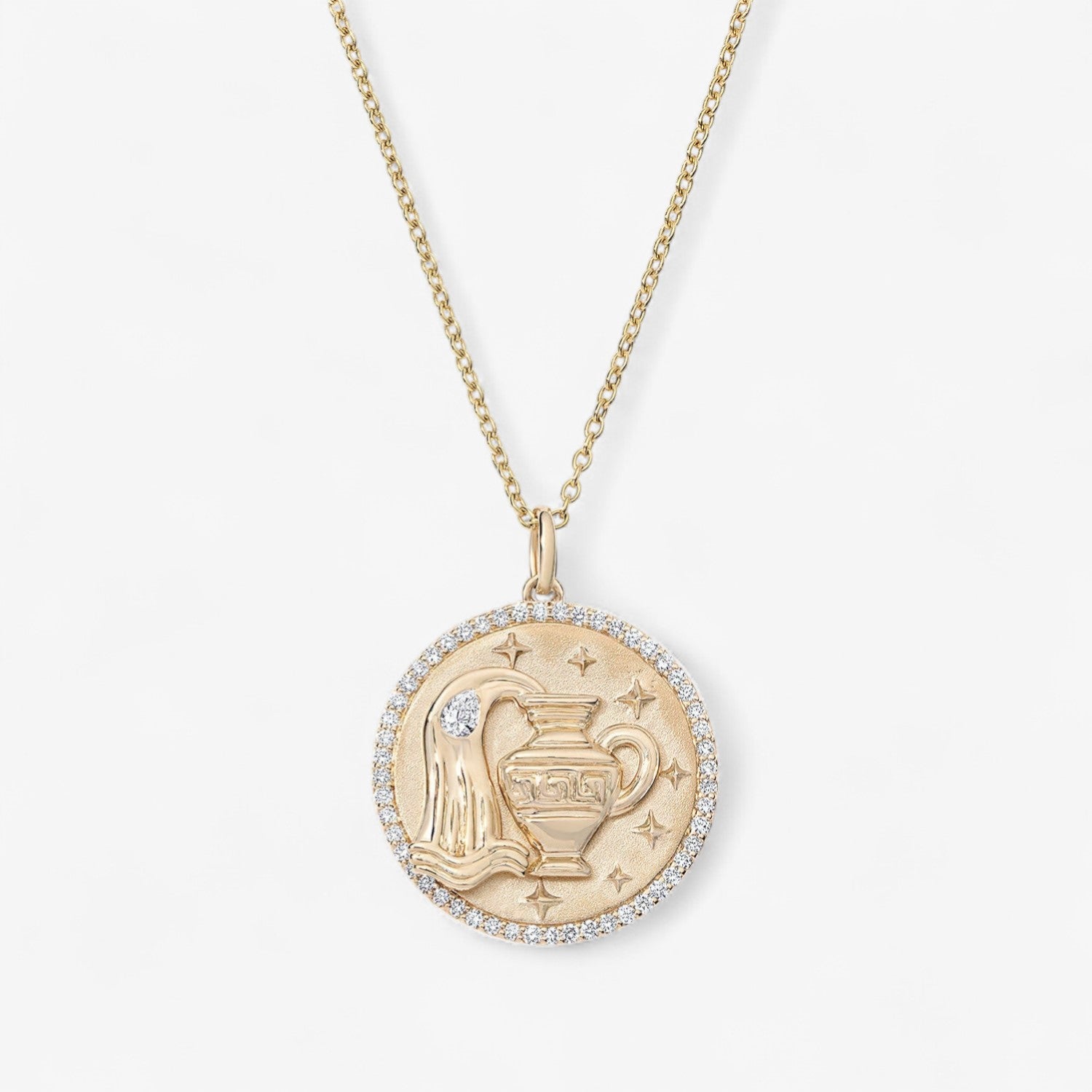 Gold and Diamond Zodiac Necklace
