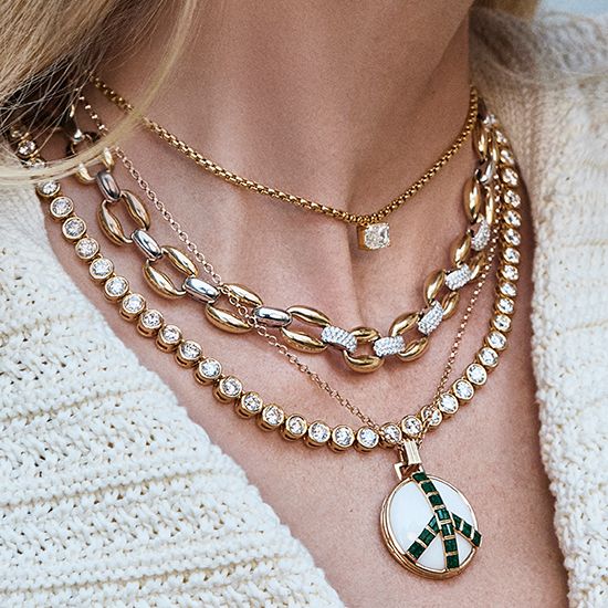 Avery Gemstone Box Chain Necklace