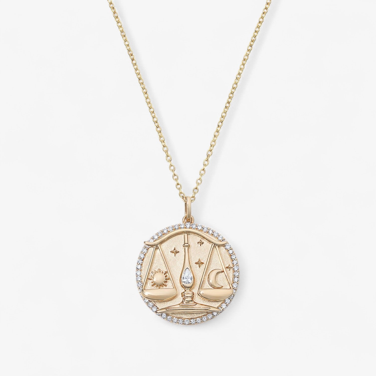 Gold and Diamond Zodiac Necklace