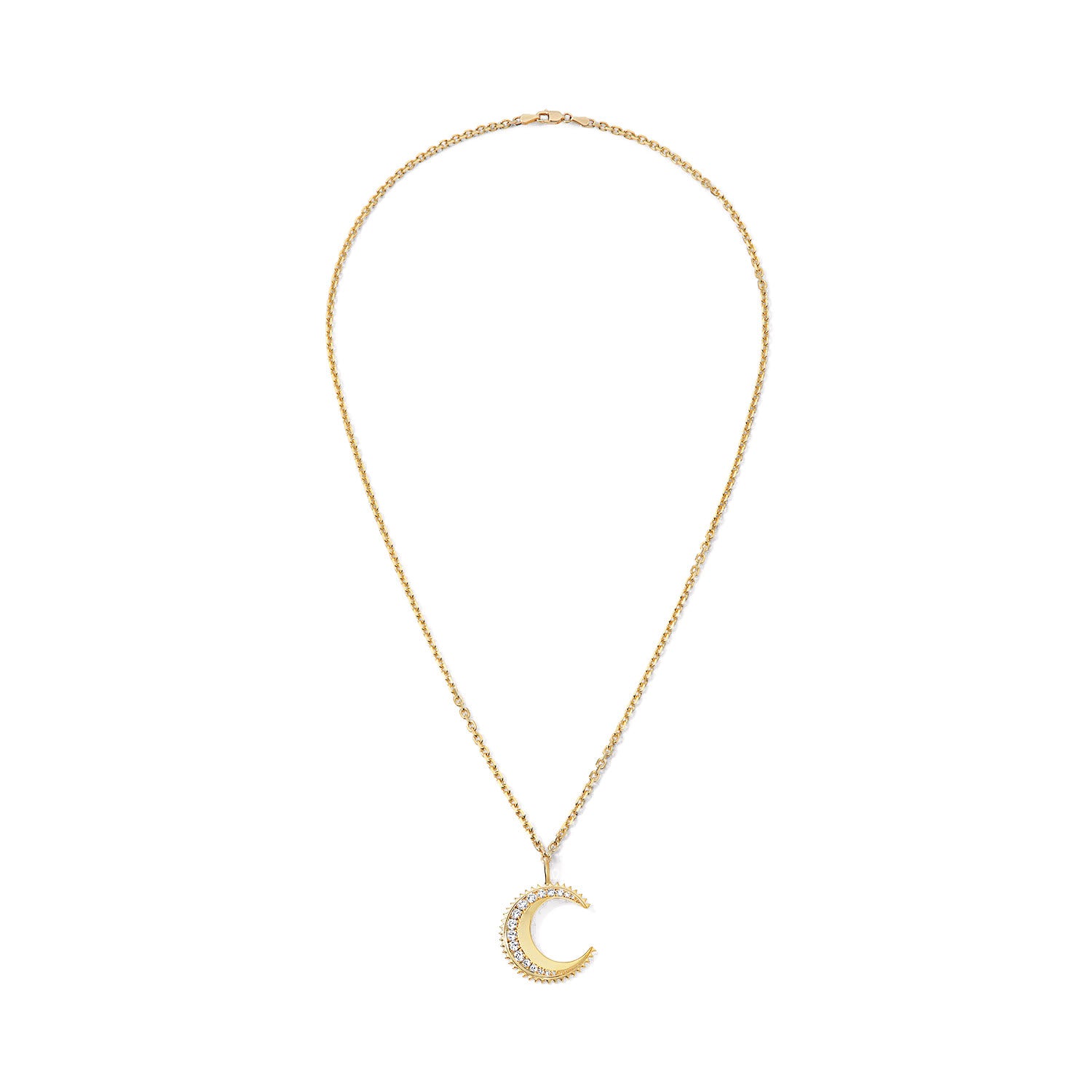 Fantasia Gold and Diamond Radiant Moon Charm with Chain