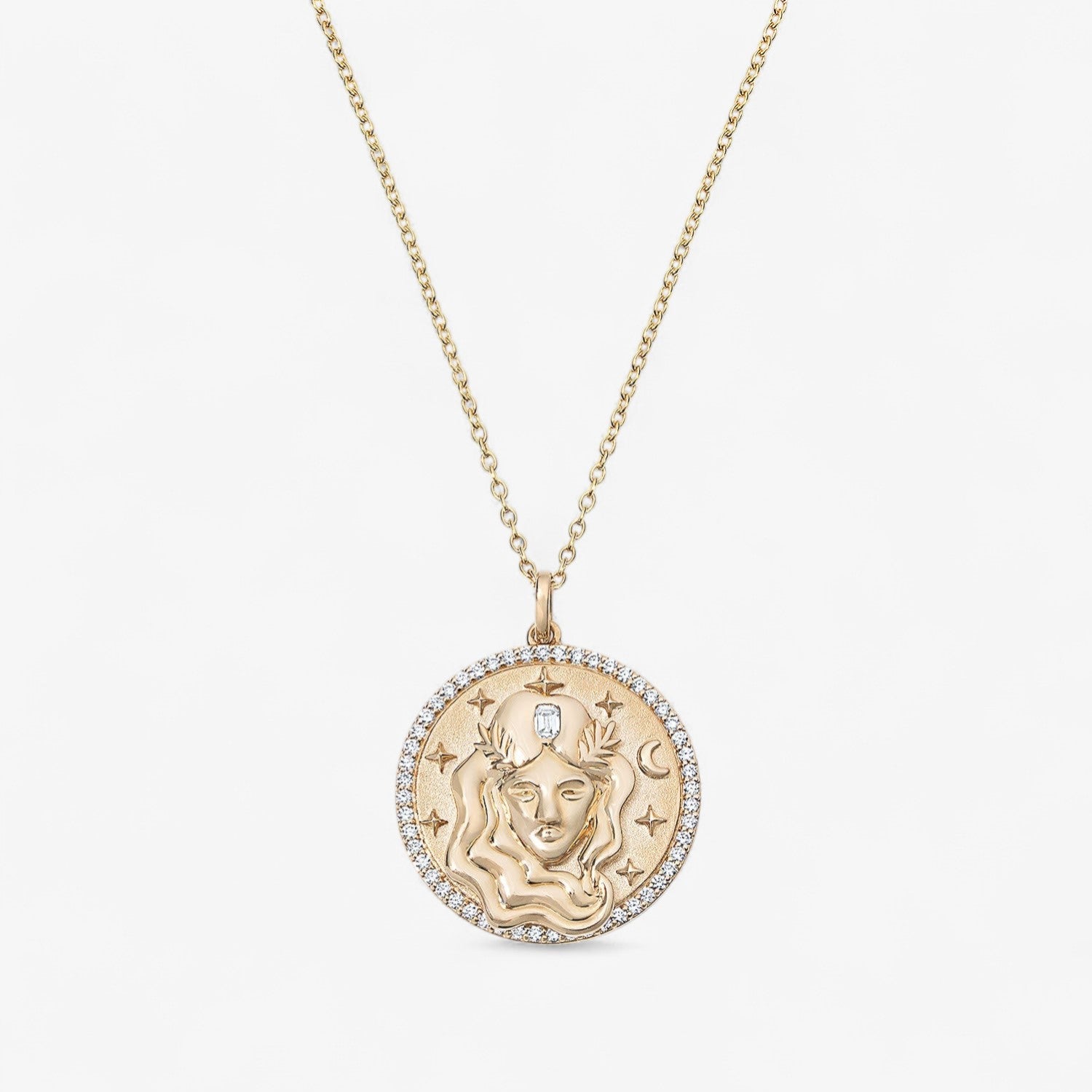 Gold and Diamond Zodiac Necklace